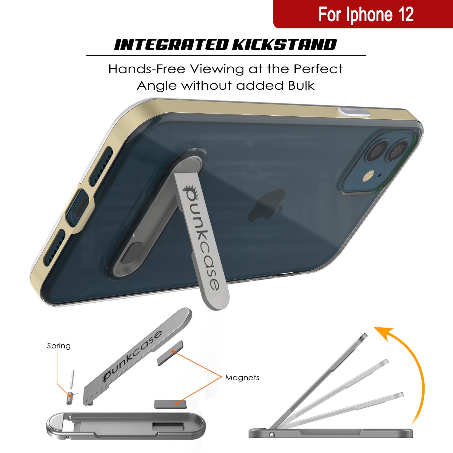 iPhone 12 Case, PUNKcase [LUCID 3.0 Series] [Slim Fit] Protective Cover w/ Integrated Screen Protector [Gold]