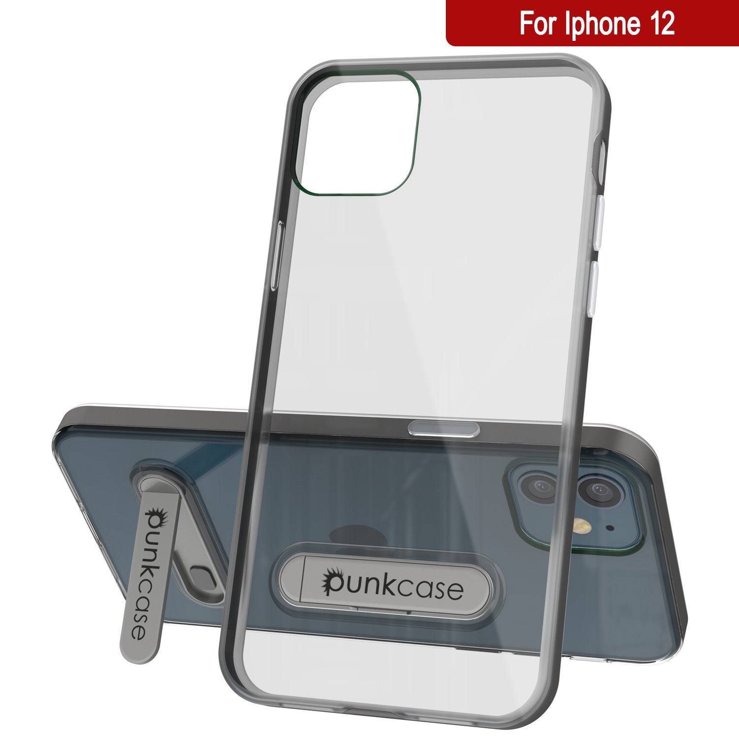 iPhone 12 Case, PUNKcase [LUCID 3.0 Series] [Slim Fit] Protective Cover w/ Integrated Screen Protector [Grey]