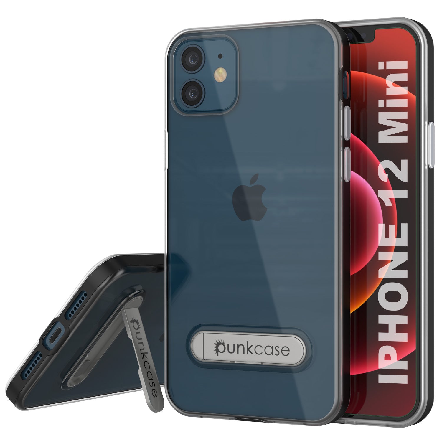 iPhone 12 Mini Case, PUNKcase [LUCID 3.0 Series] [Slim Fit] Protective Cover w/ Integrated Screen Protector [Black]