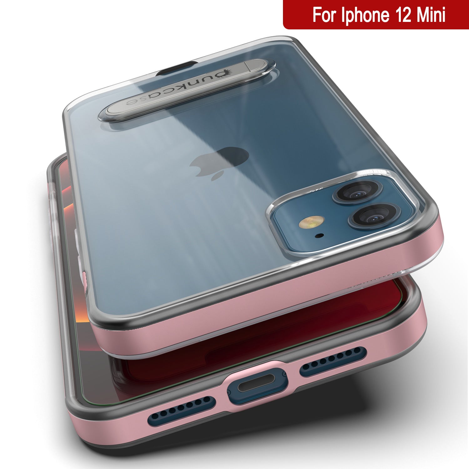 iPhone 12 Mini Case, PUNKcase [LUCID 3.0 Series] [Slim Fit] Protective Cover w/ Integrated Screen Protector [Rose Gold]