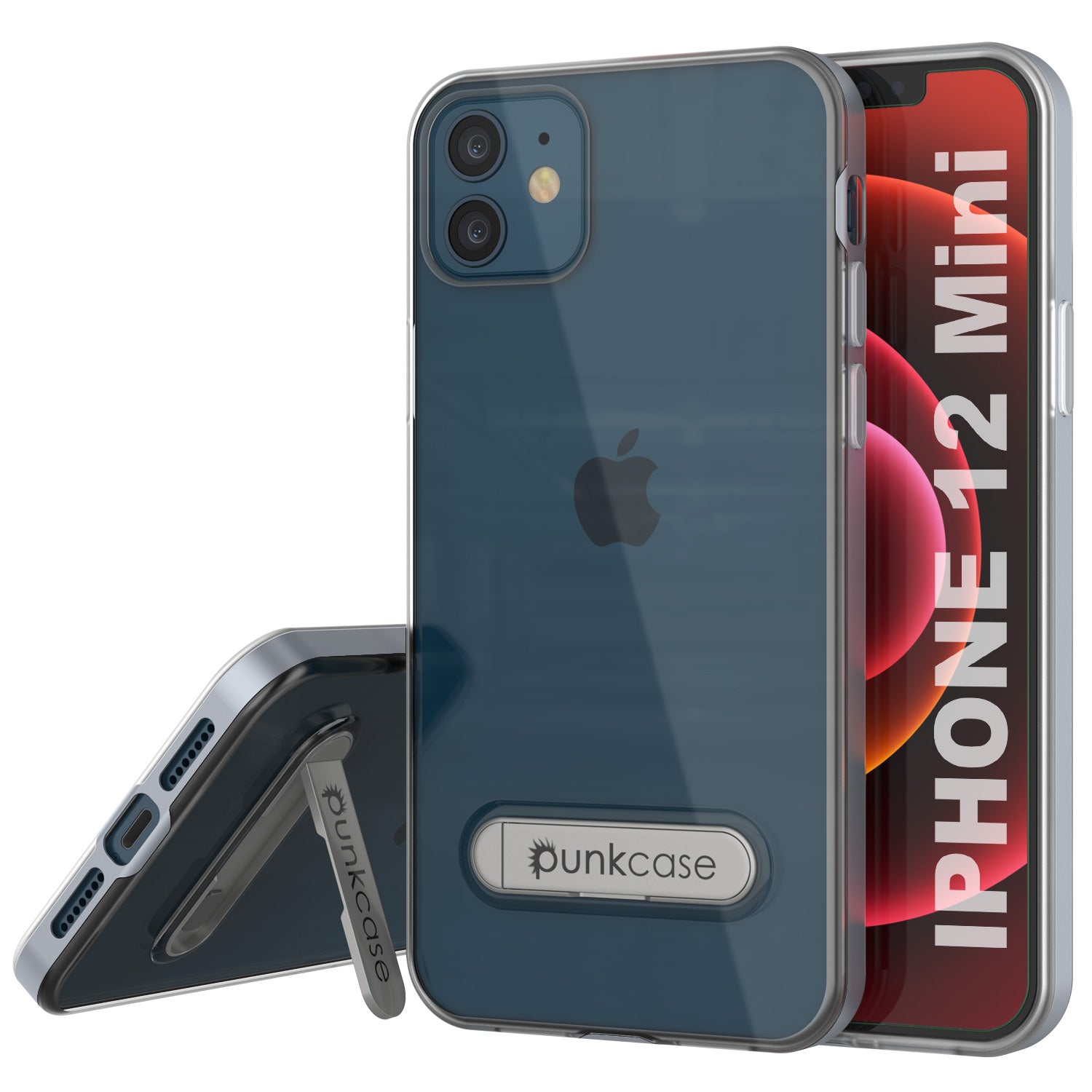 iPhone 12 Mini Case, PUNKcase [LUCID 3.0 Series] [Slim Fit] Protective Cover w/ Integrated Screen Protector [Silver]