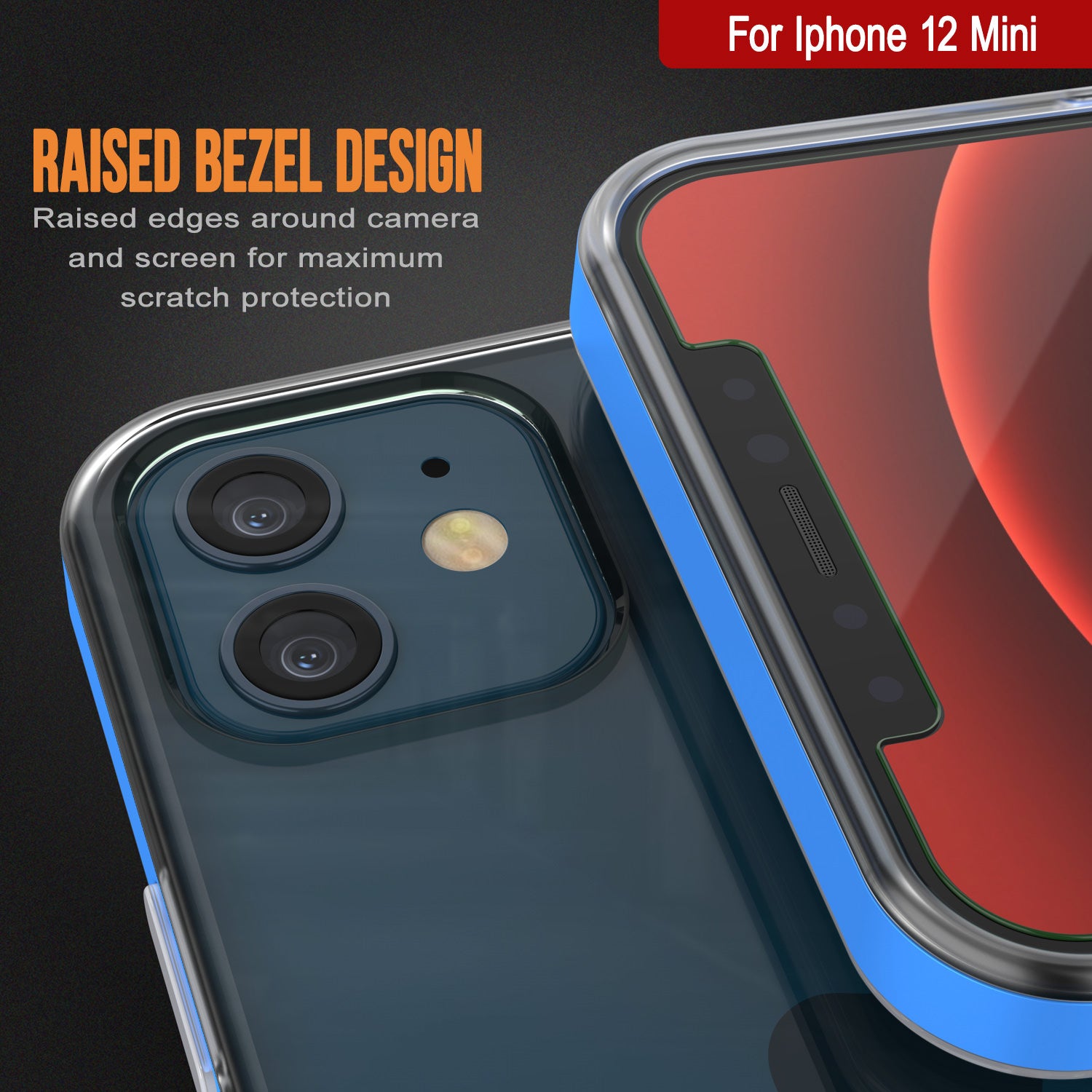 iPhone 12 Mini Case, PUNKcase [LUCID 3.0 Series] [Slim Fit] Protective Cover w/ Integrated Screen Protector [Blue]