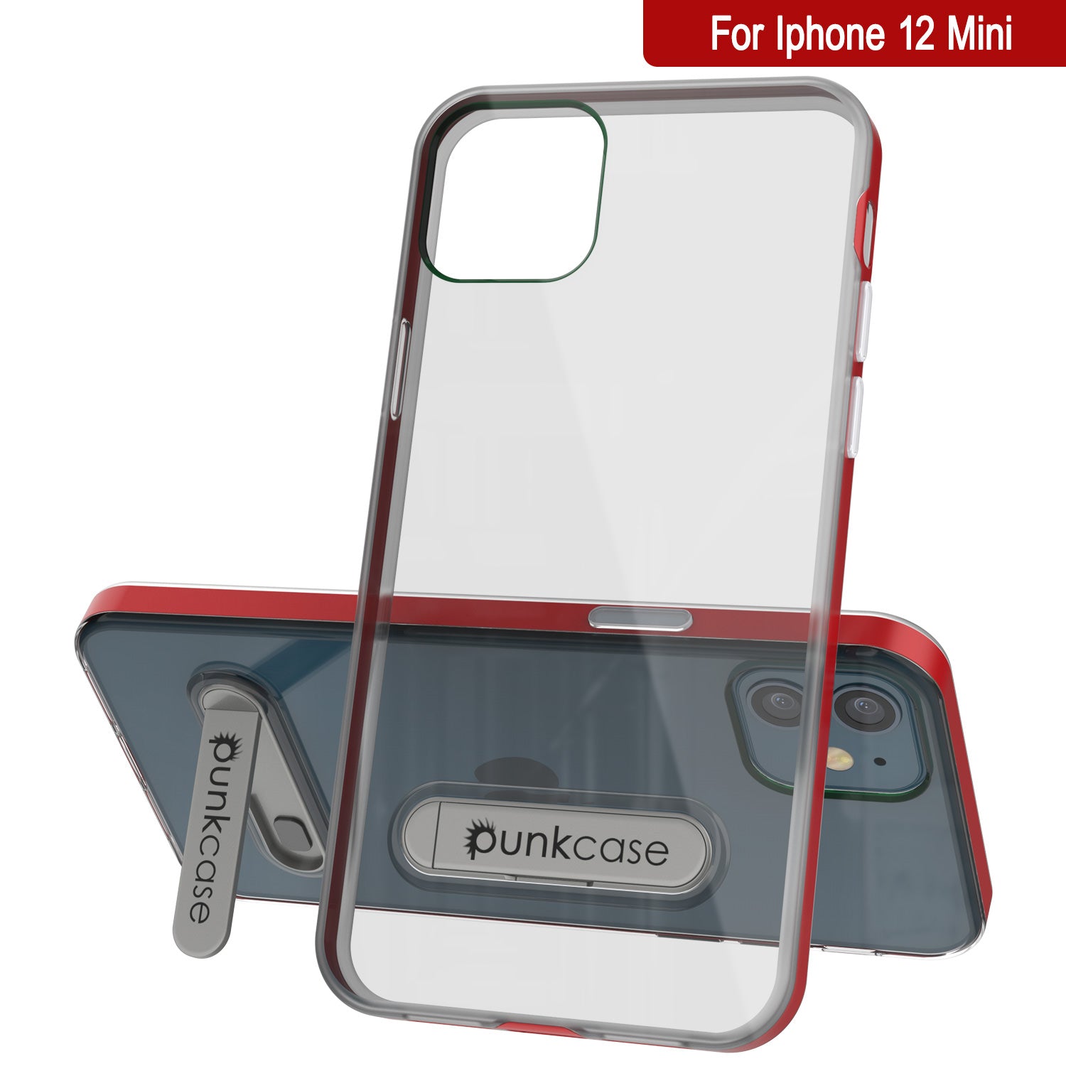 iPhone 12 Mini Case, PUNKcase [LUCID 3.0 Series] [Slim Fit] Protective Cover w/ Integrated Screen Protector [Red]