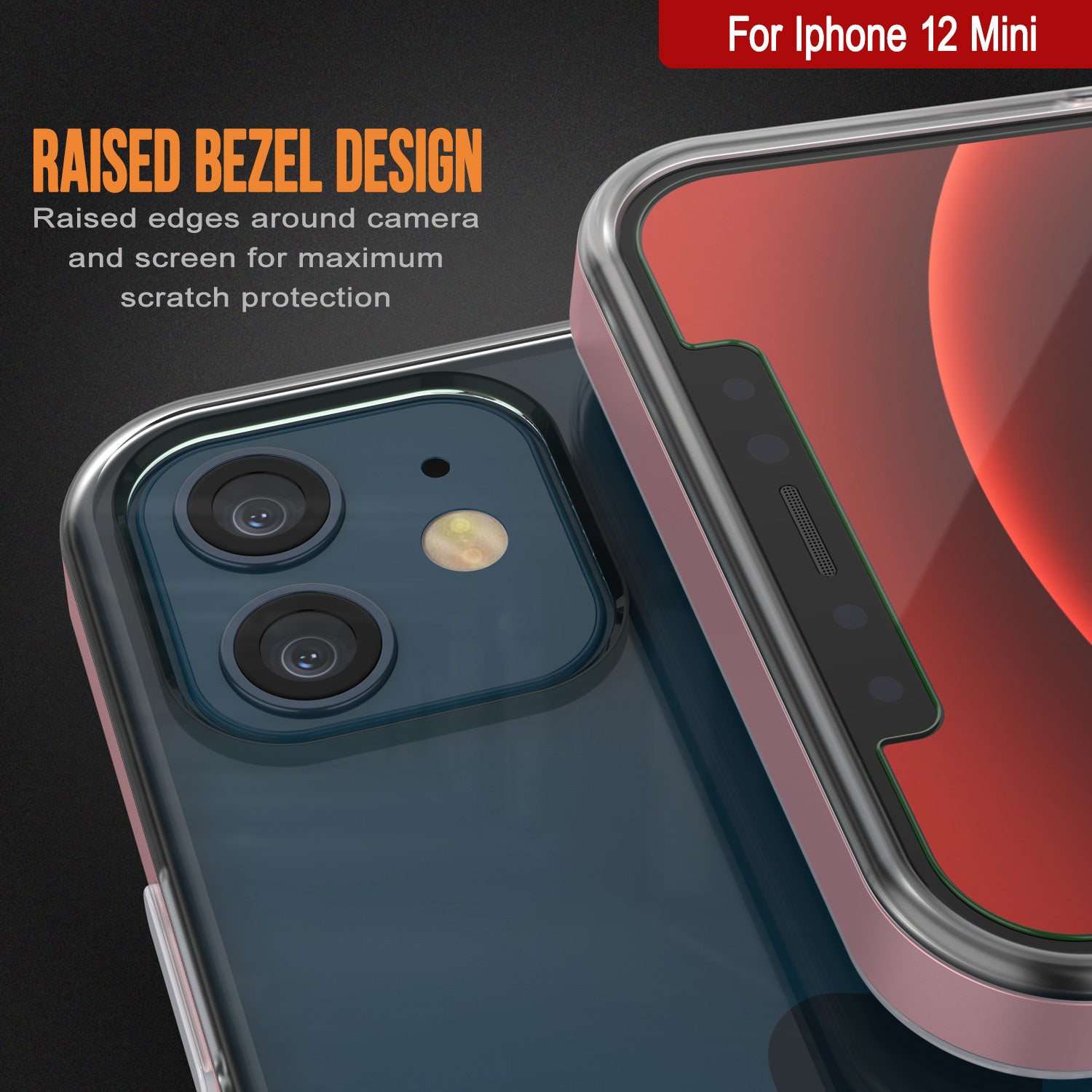 iPhone 12 Mini Case, PUNKcase [LUCID 3.0 Series] [Slim Fit] Protective Cover w/ Integrated Screen Protector [Rose Gold]