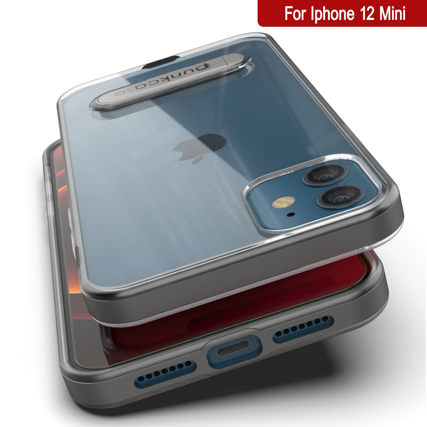 iPhone 12 Mini Case, PUNKcase [LUCID 3.0 Series] [Slim Fit] Protective Cover w/ Integrated Screen Protector [Grey]