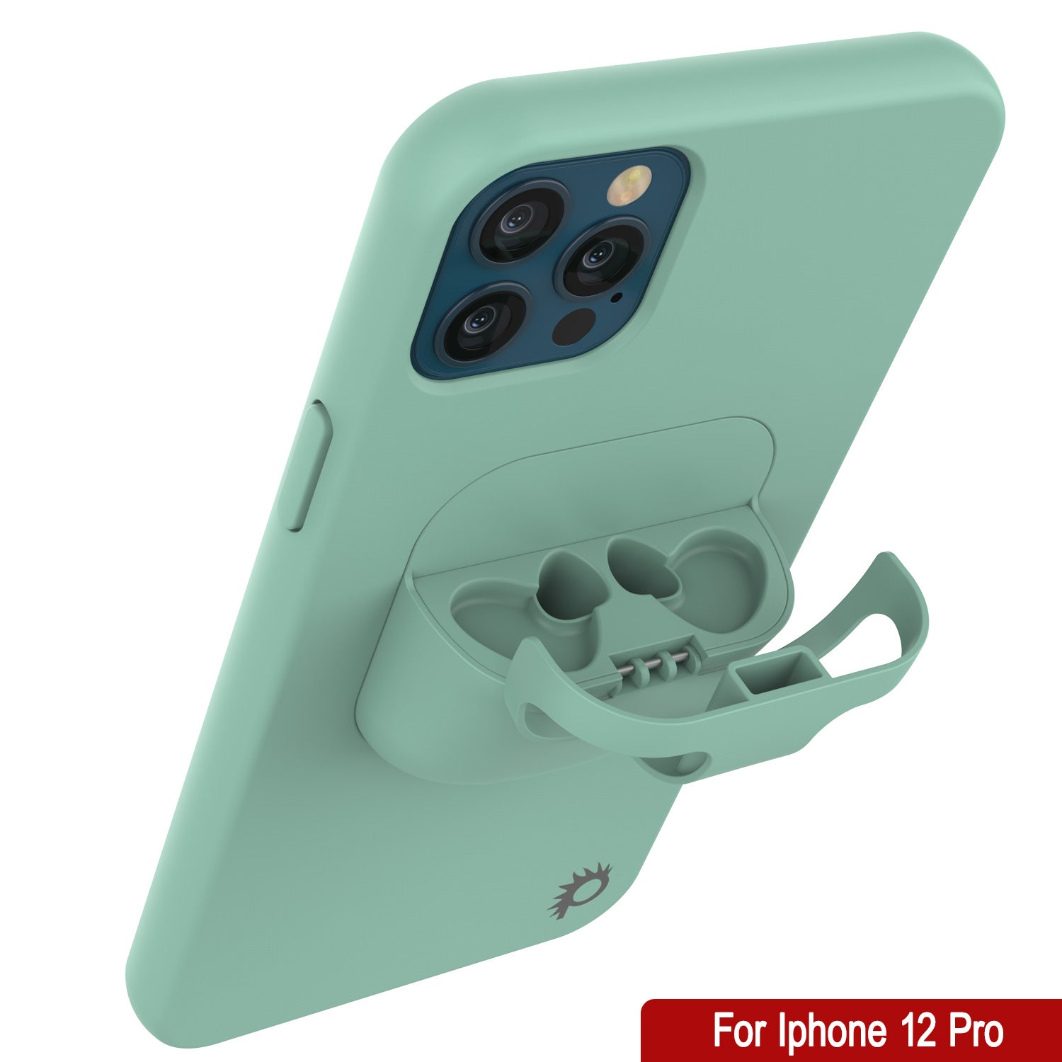 Punkcase iPhone 12 Pro Airpods Case Holder (CenterPods Series) | Slim & Durable 2 in 1 Cover Designed for iPhone 12 Pro (6.1") | Protects Your Phone & Stores Your AirPods Gen. 1 & 2 [Teal]