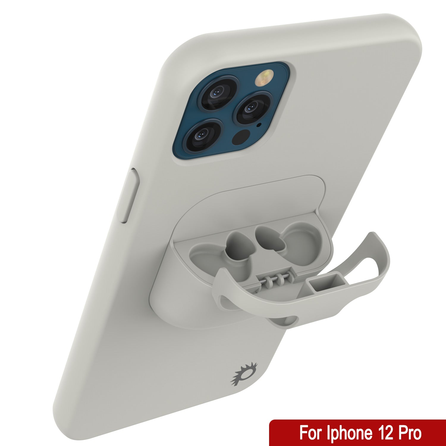 Punkcase iPhone 12 Pro Airpods Case Holder (CenterPods Series) | Slim & Durable 2 in 1 Cover Designed for iPhone 12 Pro (6.1") | Protects Your Phone & Stores Your AirPods Gen. 1 & 2 [White]