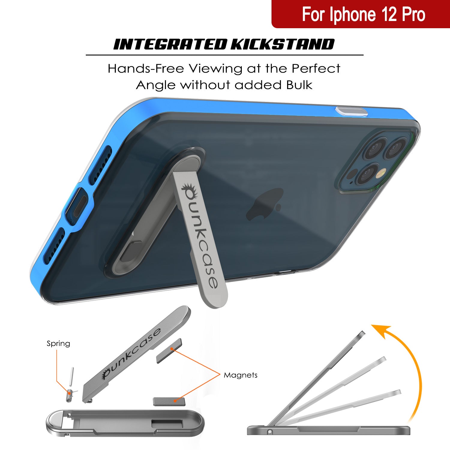 iPhone 12 Pro Case, PUNKcase [LUCID 3.0 Series] [Slim Fit] Protective Cover w/ Integrated Screen Protector [Blue]