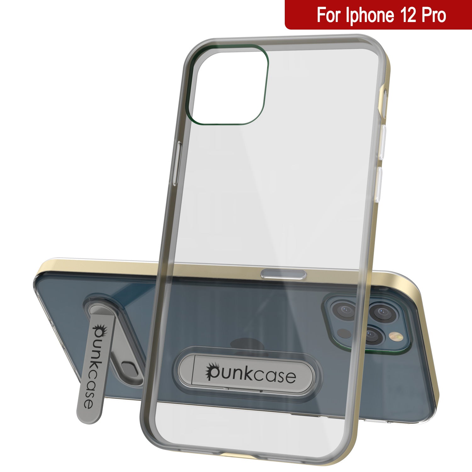 iPhone 12 Pro Case, PUNKcase [LUCID 3.0 Series] [Slim Fit] Protective Cover w/ Integrated Screen Protector [Gold]