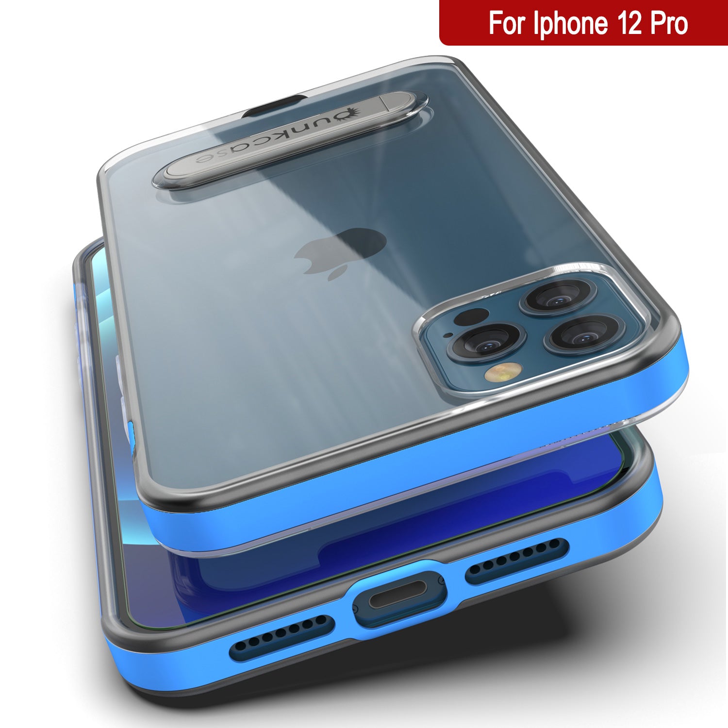 iPhone 12 Pro Case, PUNKcase [LUCID 3.0 Series] [Slim Fit] Protective Cover w/ Integrated Screen Protector [Blue]