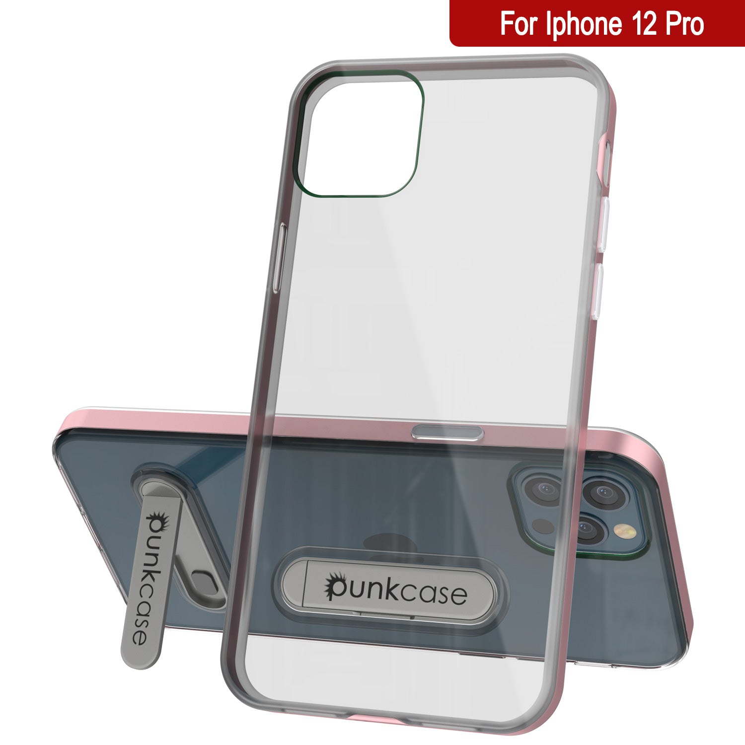 iPhone 12 Pro Case, PUNKcase [LUCID 3.0 Series] [Slim Fit] Protective Cover w/ Integrated Screen Protector [Rose Gold]