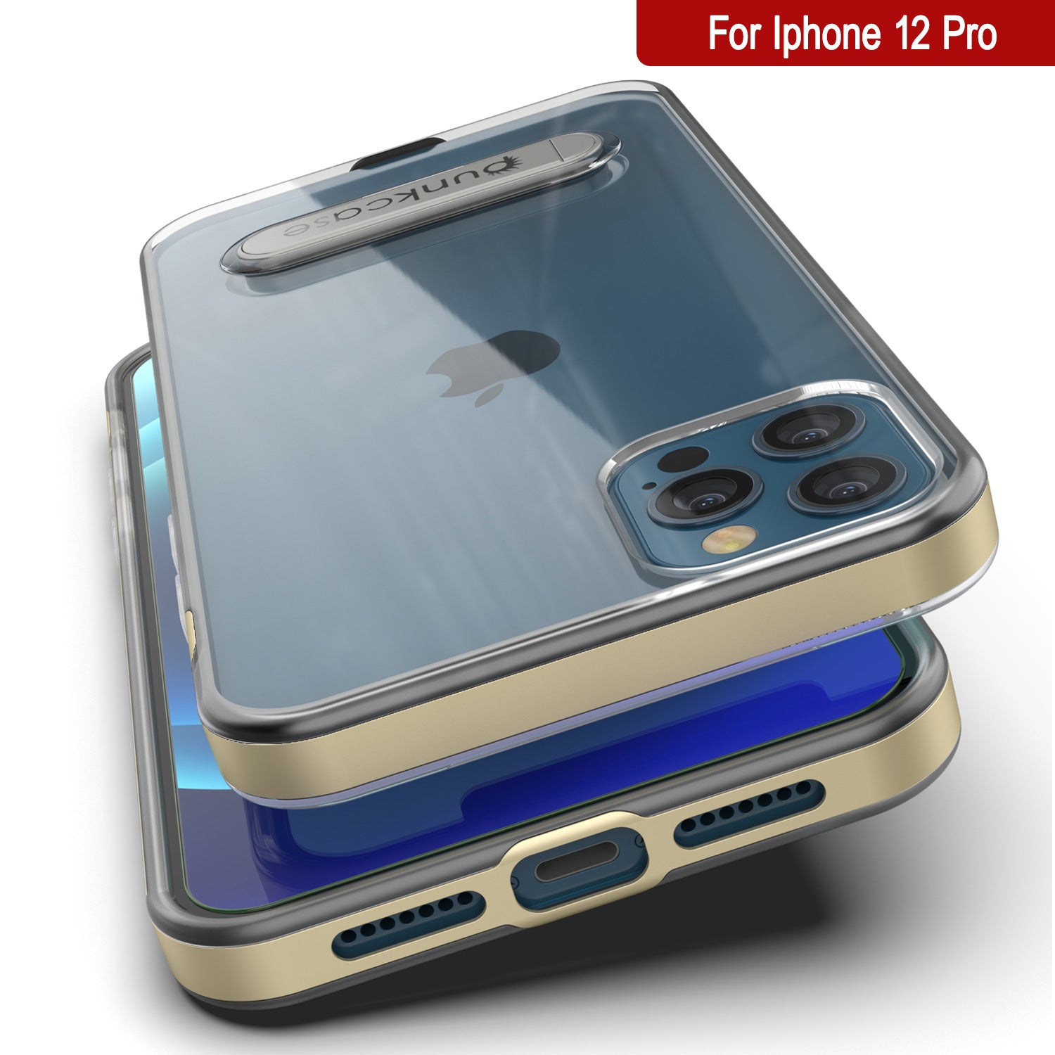 iPhone 12 Pro Case, PUNKcase [LUCID 3.0 Series] [Slim Fit] Protective Cover w/ Integrated Screen Protector [Gold]