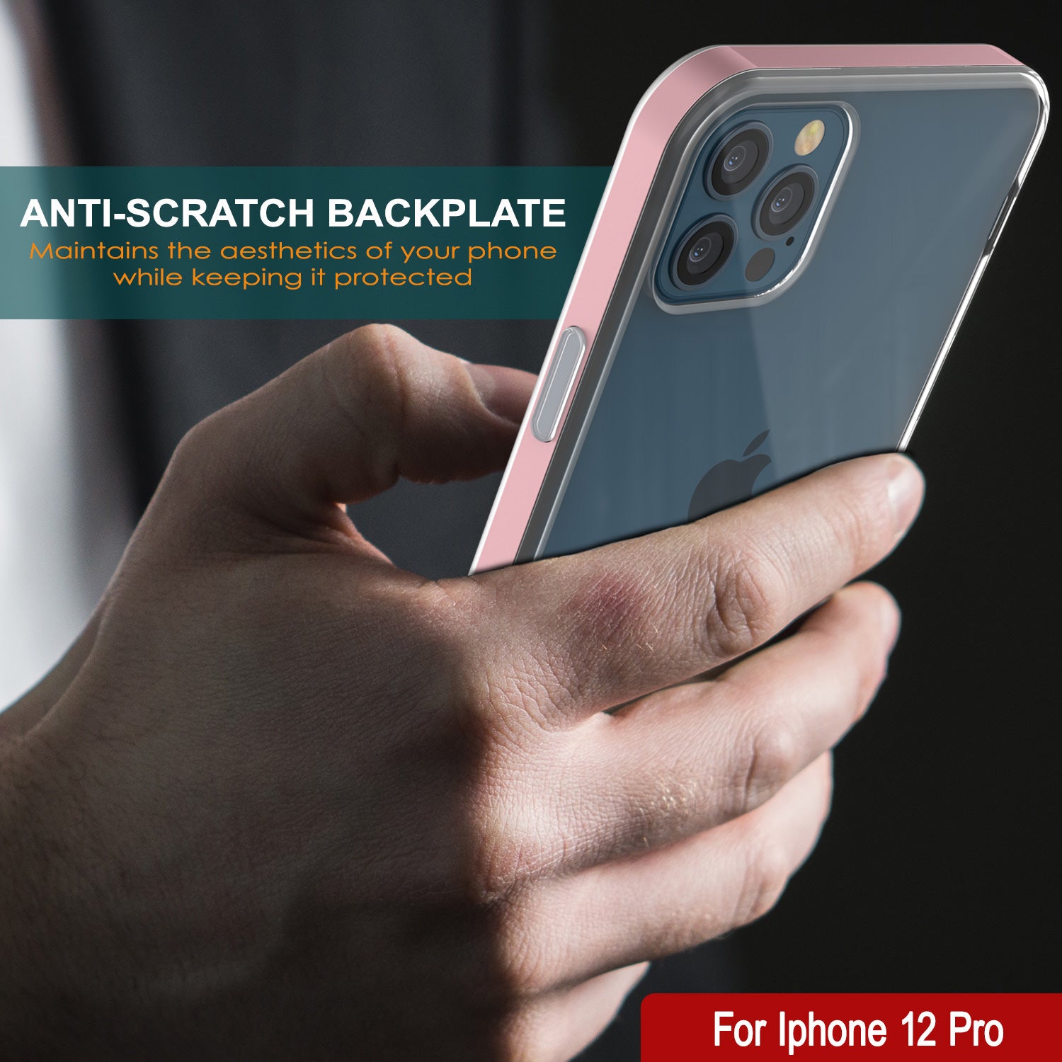 iPhone 12 Pro Case, PUNKcase [LUCID 3.0 Series] [Slim Fit] Protective Cover w/ Integrated Screen Protector [Rose Gold]
