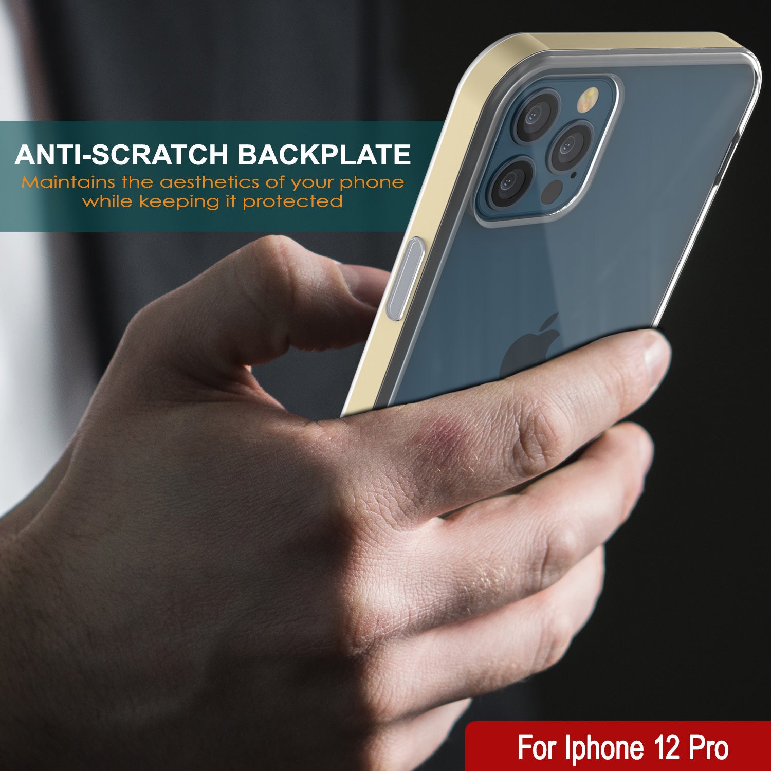 iPhone 12 Pro Case, PUNKcase [LUCID 3.0 Series] [Slim Fit] Protective Cover w/ Integrated Screen Protector [Gold]