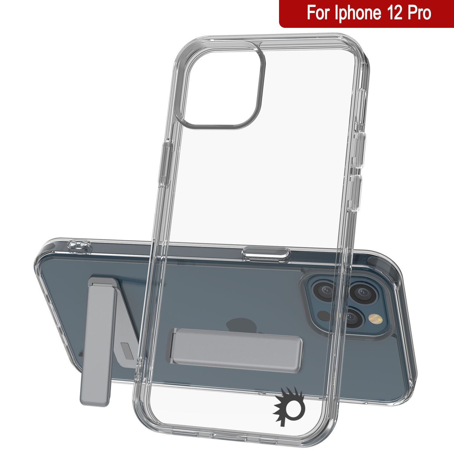 Punkcase iPhone 12 Pro Case with Kickstand [Crystal Kickstand Series] [Slim Fit]