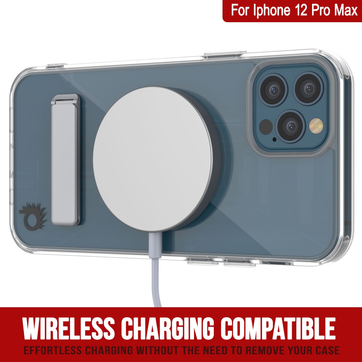 Punkcase iPhone 12 Pro Max Case with Kickstand [Crystal Kickstand Series] [Slim Fit]