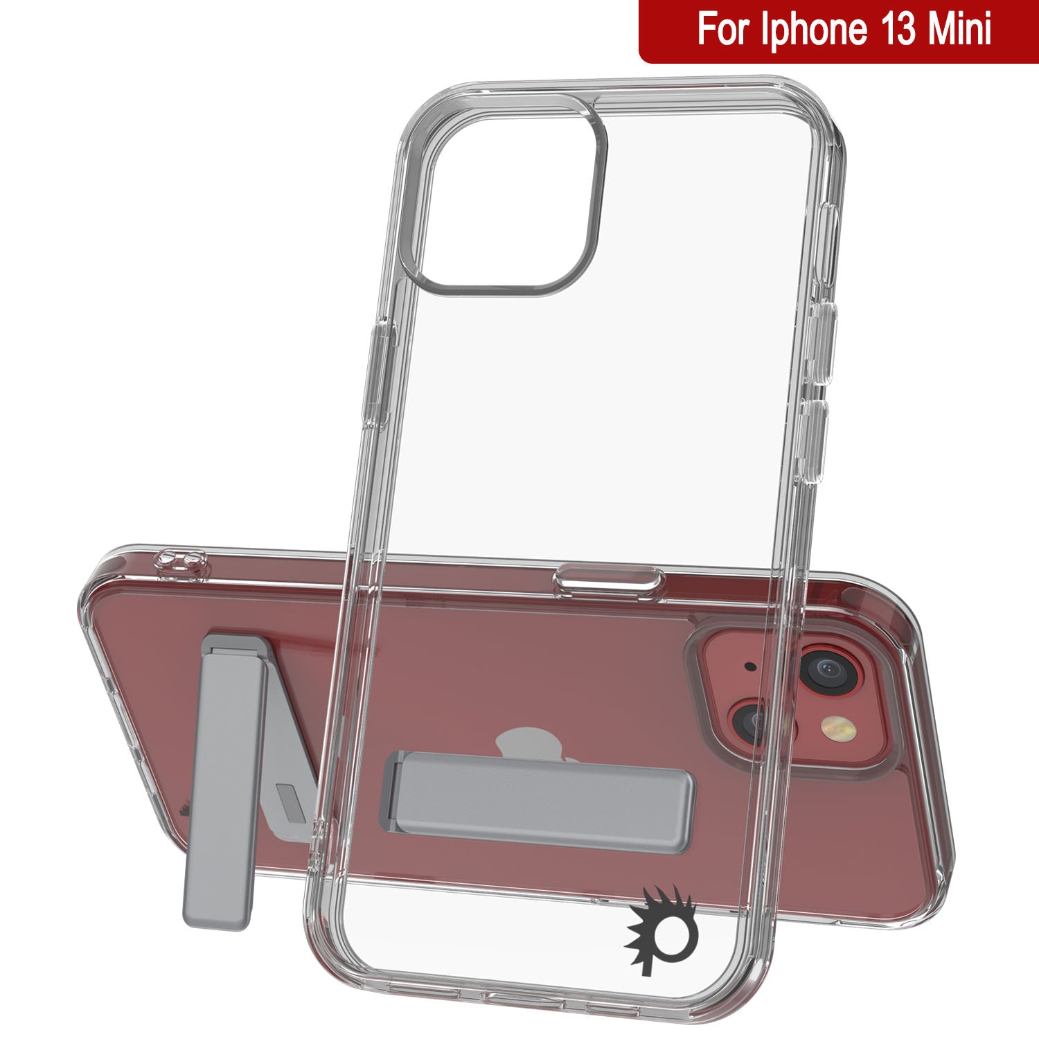 Punkcase iPhone 13 Mini Case with Kickstand [Crystal Kickstand Series] [Slim Fit]