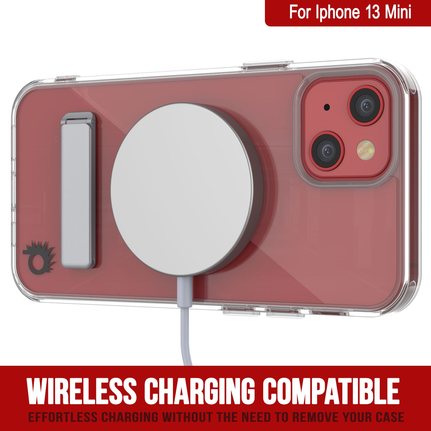 Punkcase iPhone 13 Mini Case with Kickstand [Crystal Kickstand Series] [Slim Fit]