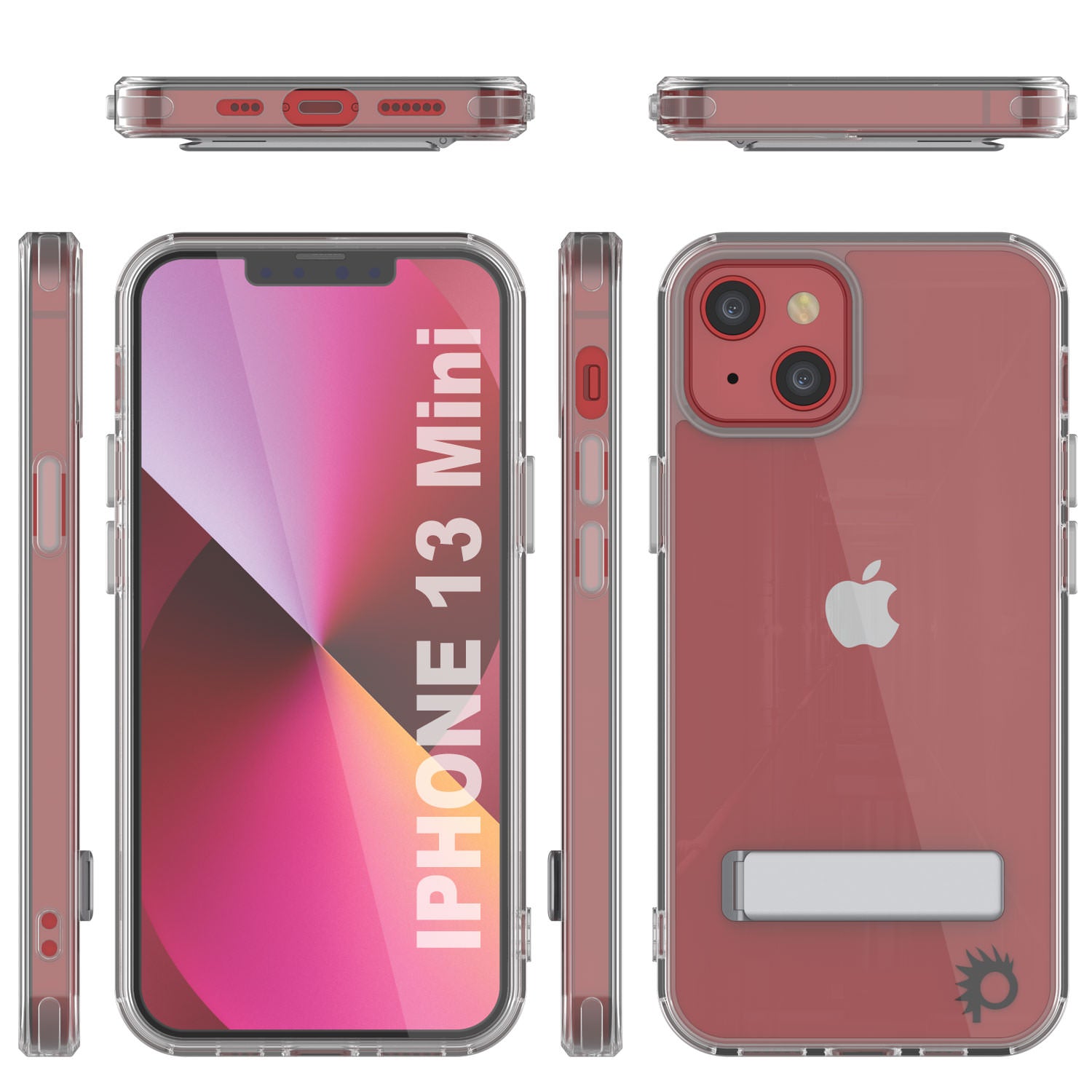 Punkcase iPhone 13 Mini Case with Kickstand [Crystal Kickstand Series] [Slim Fit]
