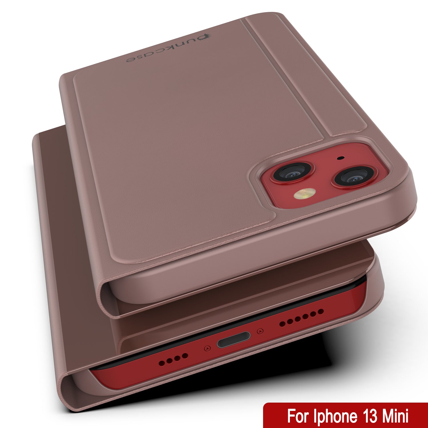 Punkcase iPhone 13 Mini Reflector Case Protective Flip Cover [Rose]