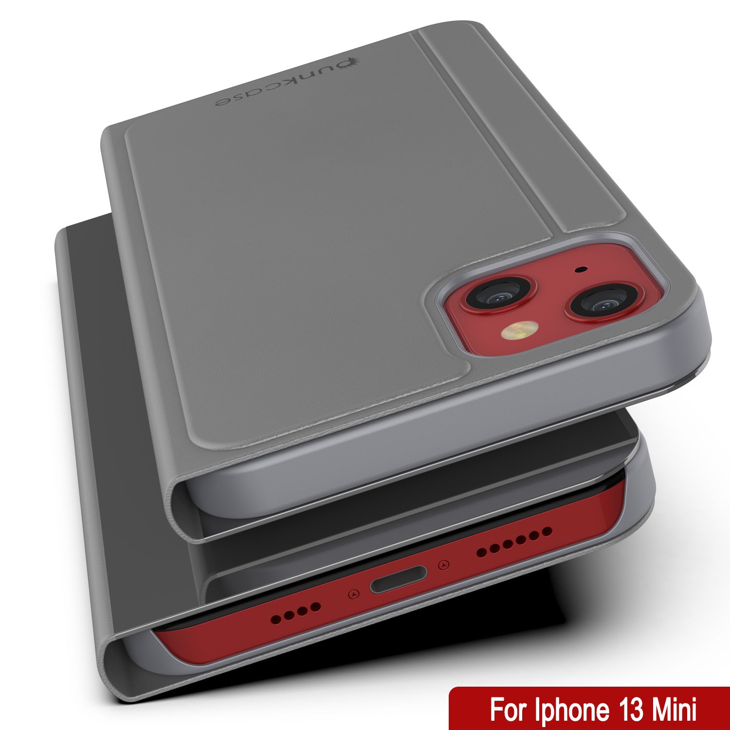 Punkcase iPhone 13 Mini Reflector Case Protective Flip Cover [Silver]