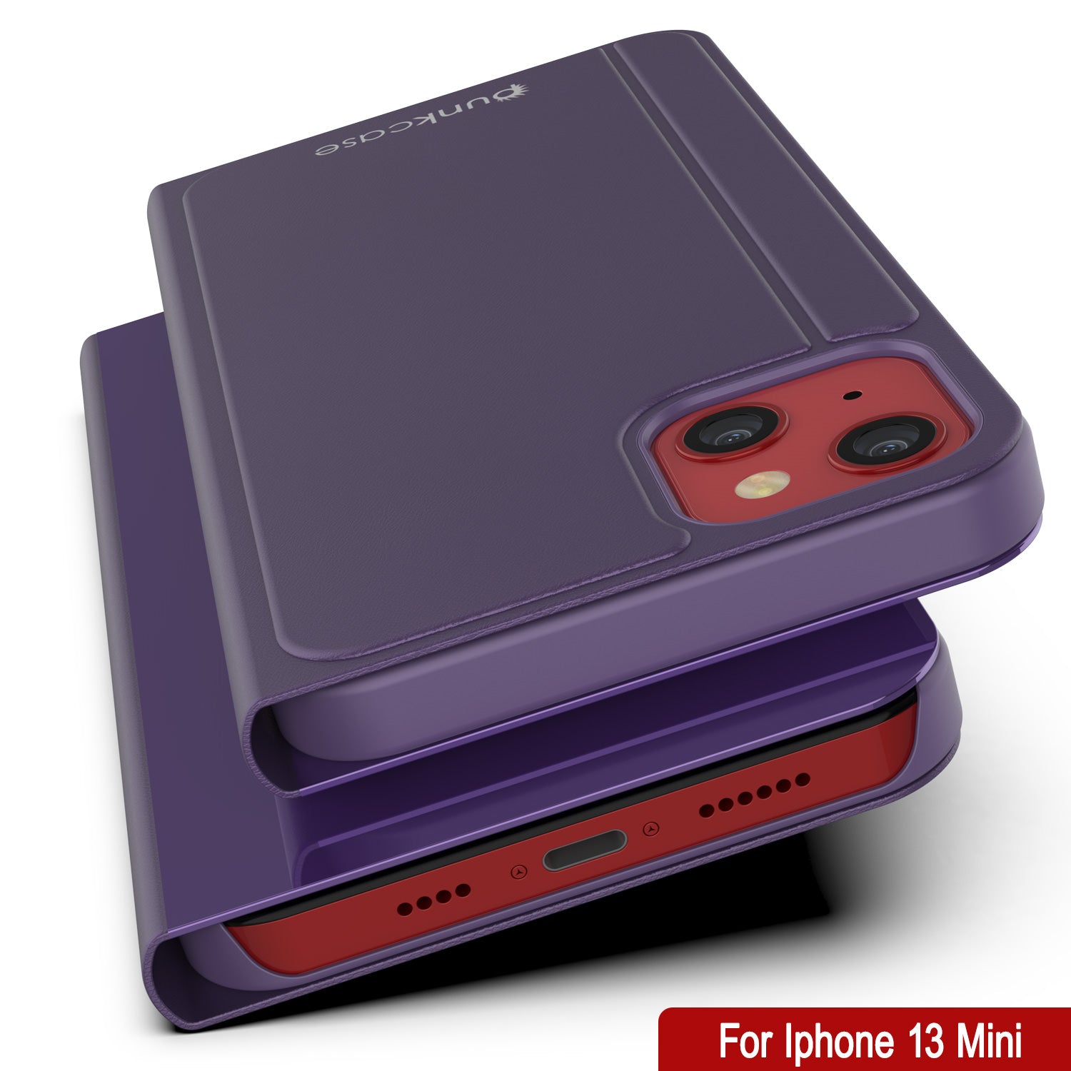 Punkcase iPhone 13 Mini Reflector Case Protective Flip Cover [Purple]