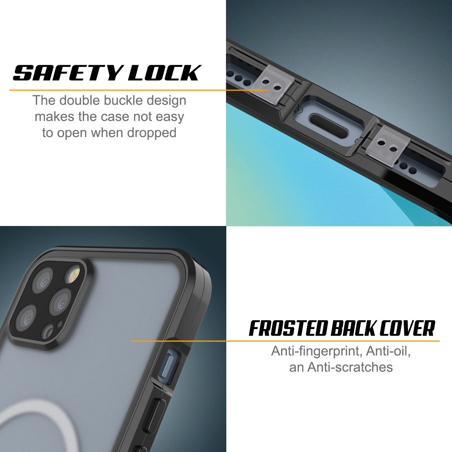 Punkcase iPhone 13 Pro Case [GlassMag Series] Cover W/ Built-In MagSafe Charging Circle [Blue]