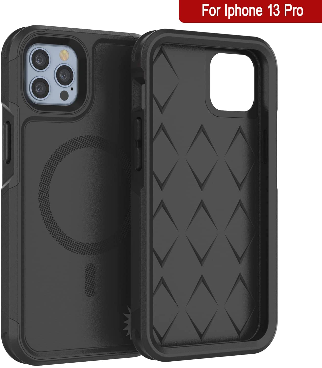 Mkeke Compatible With IPhone 13 Case Black, Not Yellowing Shockproof 13