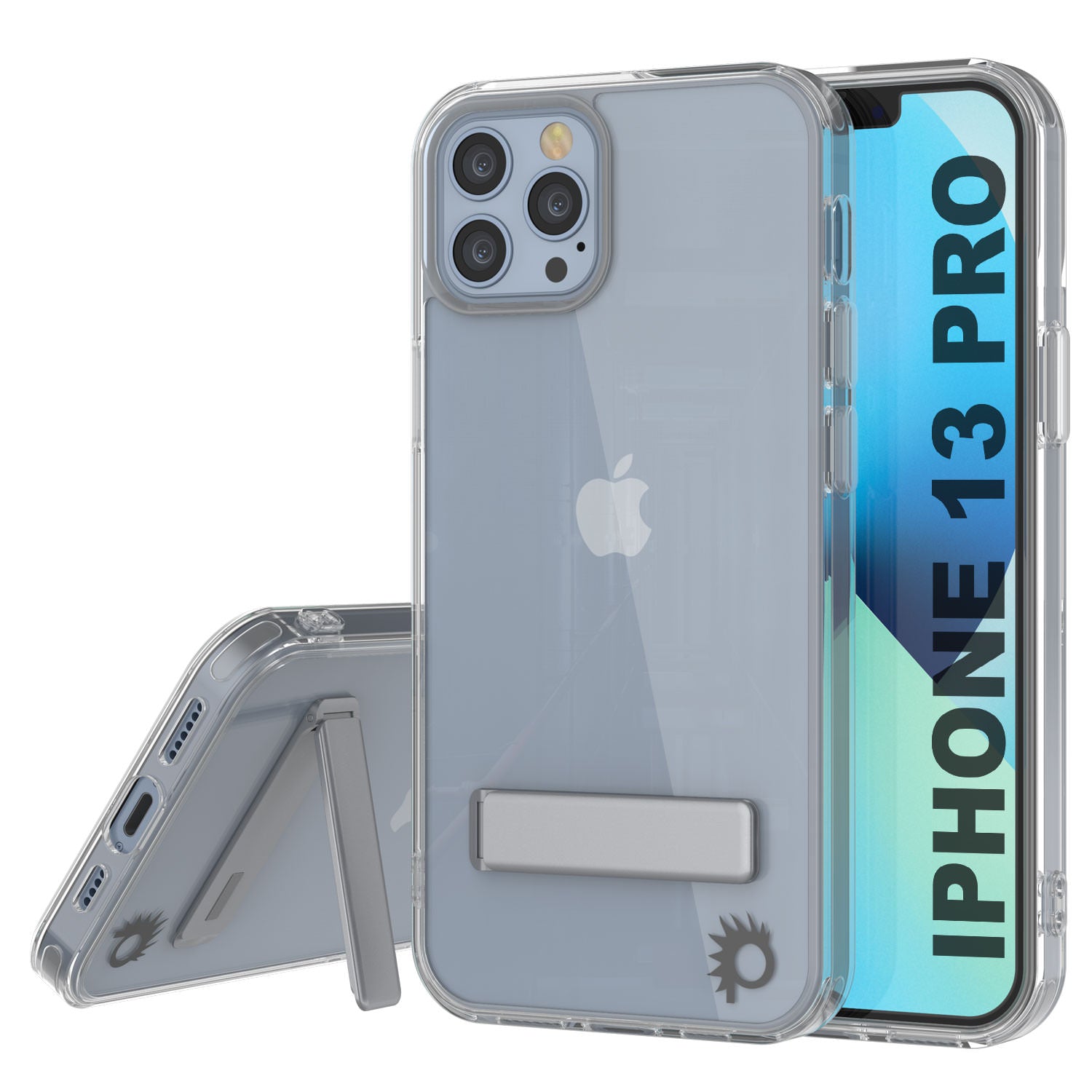 Punkcase iPhone 13 Pro Case with Kickstand [Crystal Kickstand Series] [Slim Fit]