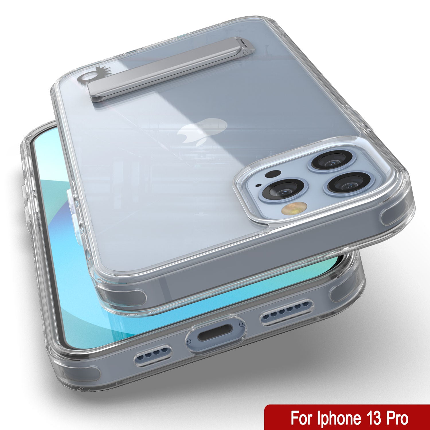 Punkcase iPhone 13 Pro Case with Kickstand [Crystal Kickstand Series] [Slim Fit]