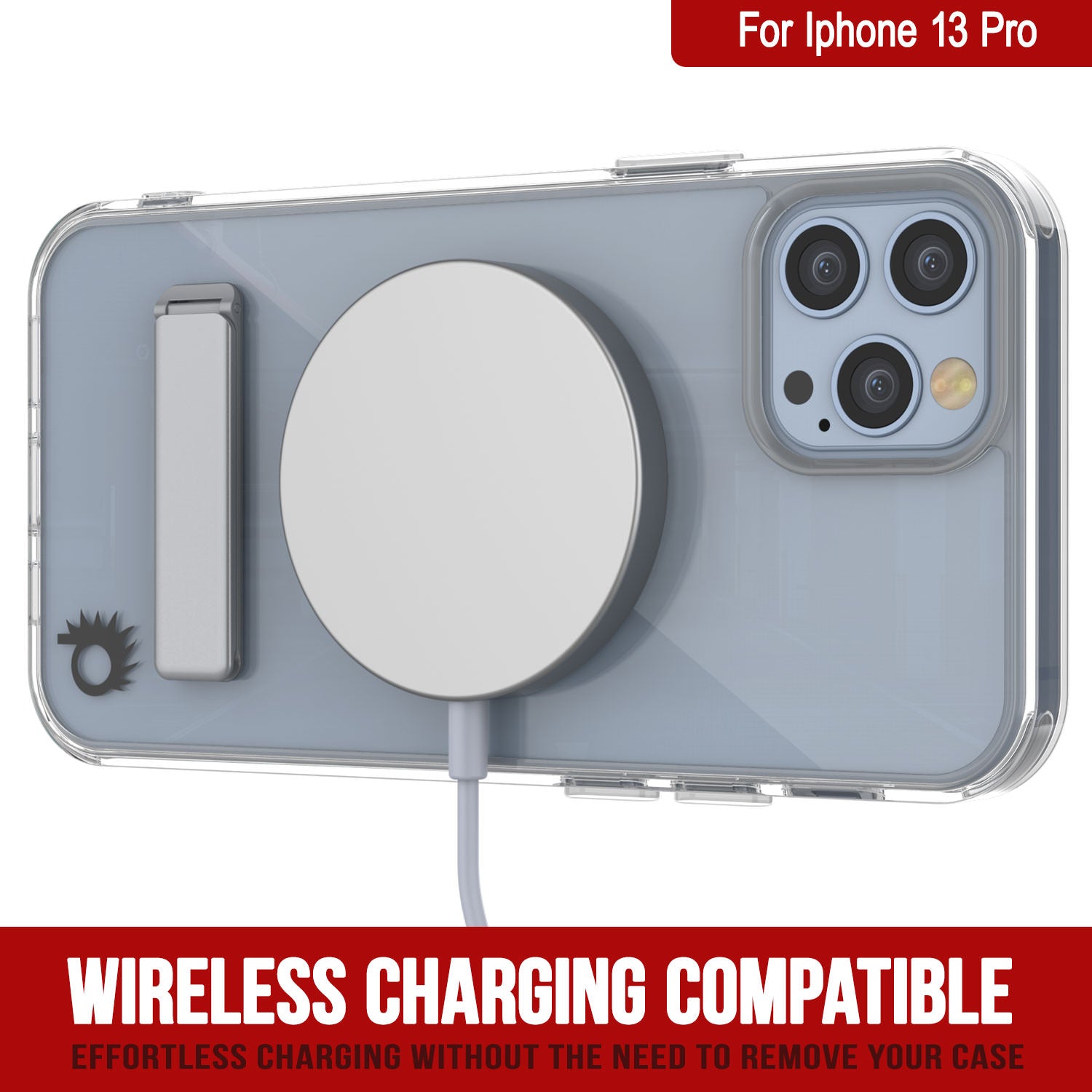 Punkcase iPhone 13 Pro Case with Kickstand [Crystal Kickstand Series] [Slim Fit]