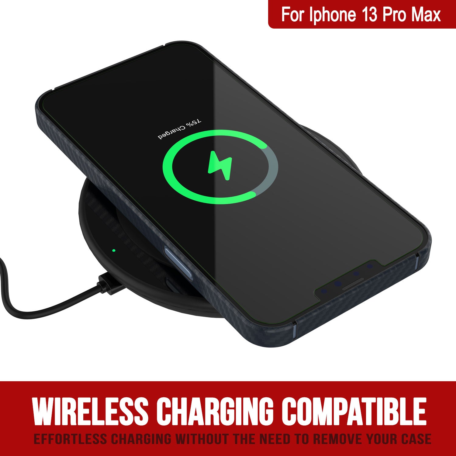 Punkcase iPhone 13 Pro Max Carbon Fiber Case [AramidShield Series] Ultra Slim & Light Kevlar