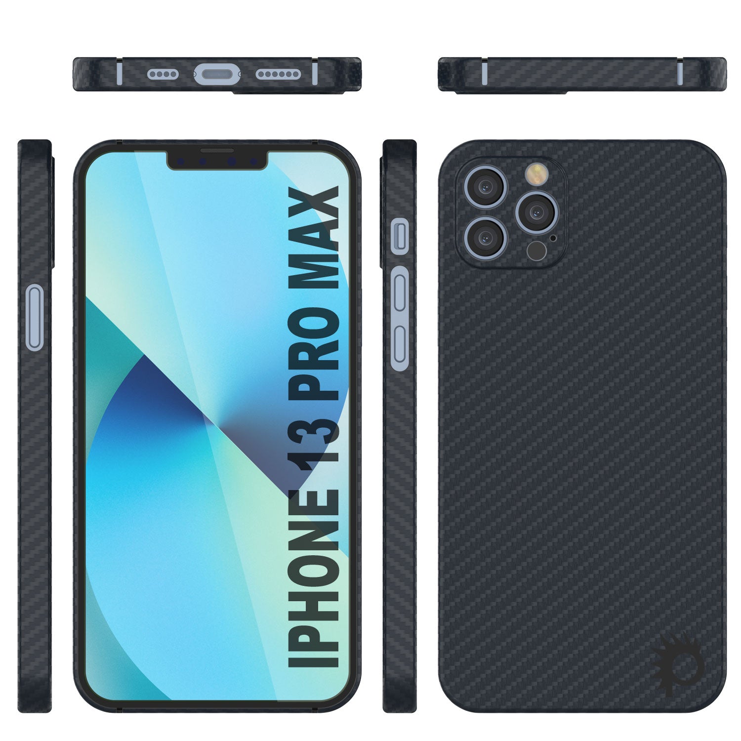 Punkcase iPhone 13 Pro Max Carbon Fiber Case [AramidShield Series] Ultra Slim & Light Kevlar