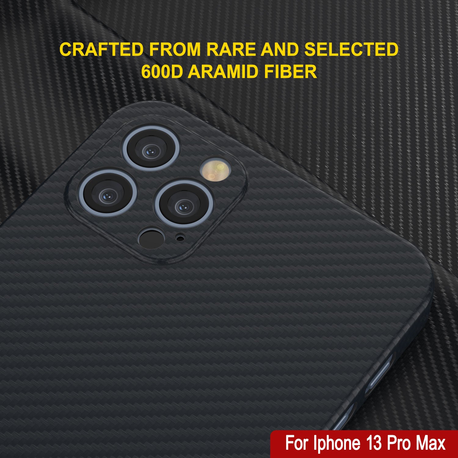 Punkcase iPhone 13 Pro Max Carbon Fiber Case [AramidShield Series] Ultra Slim & Light Kevlar