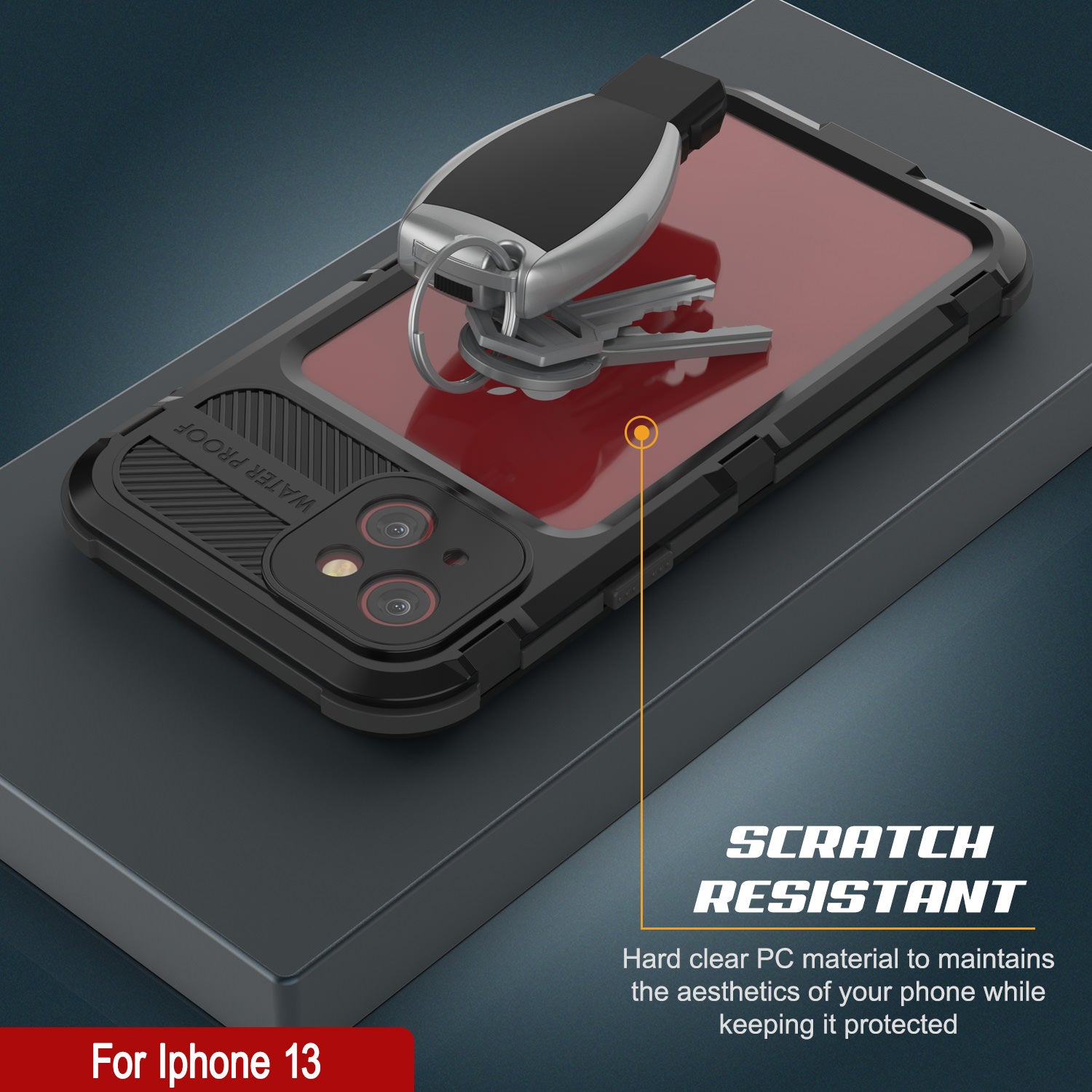 iPhone 13 Metal Extreme 2.0 Series Aluminum Waterproof Case IP68 W/Buillt in Screen Protector [Black]