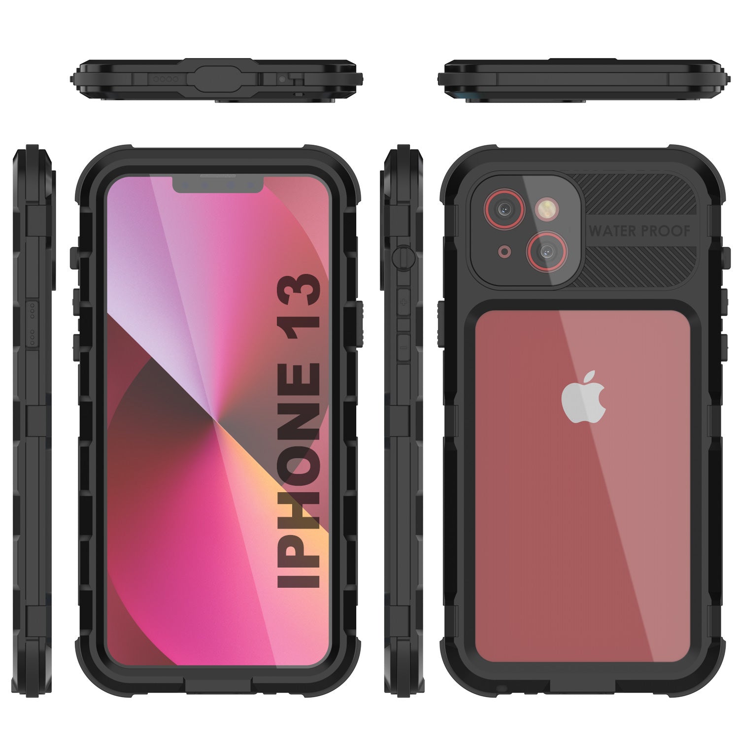 iPhone 13 Metal Extreme 2.0 Series Aluminum Waterproof Case IP68 W/Buillt in Screen Protector [Black]