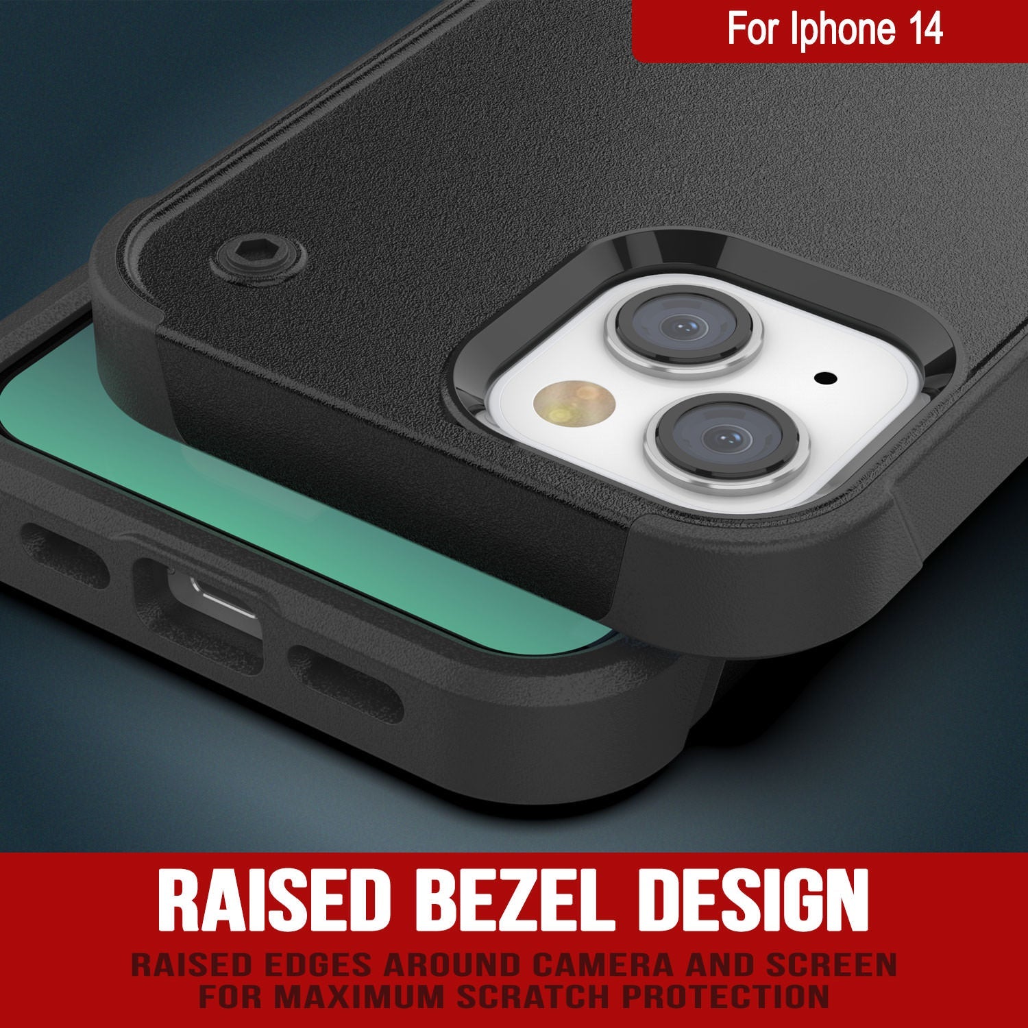 Punkcase iPhone 15 Case [Reliance Series] Protective Hybrid Military Grade Cover W/Built-in Kickstand [Black]