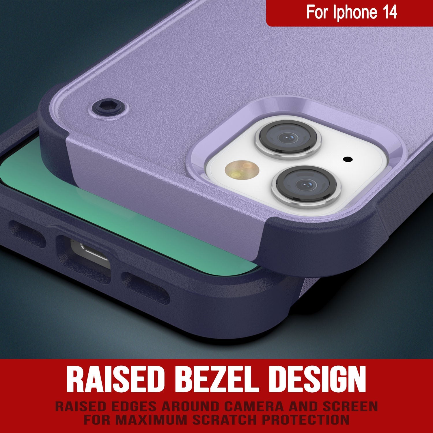 Punkcase iPhone 15 Case [Reliance Series] Protective Hybrid Military Grade Cover W/Built-in Kickstand [Purple-Navy]