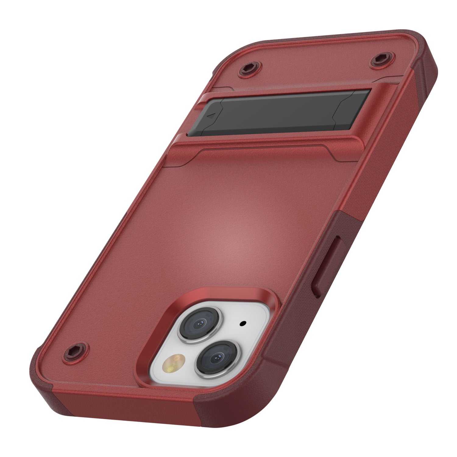 Punkcase iPhone 15 Case [Reliance Series] Protective Hybrid Military Grade Cover W/Built-in Kickstand [Red-Rose]