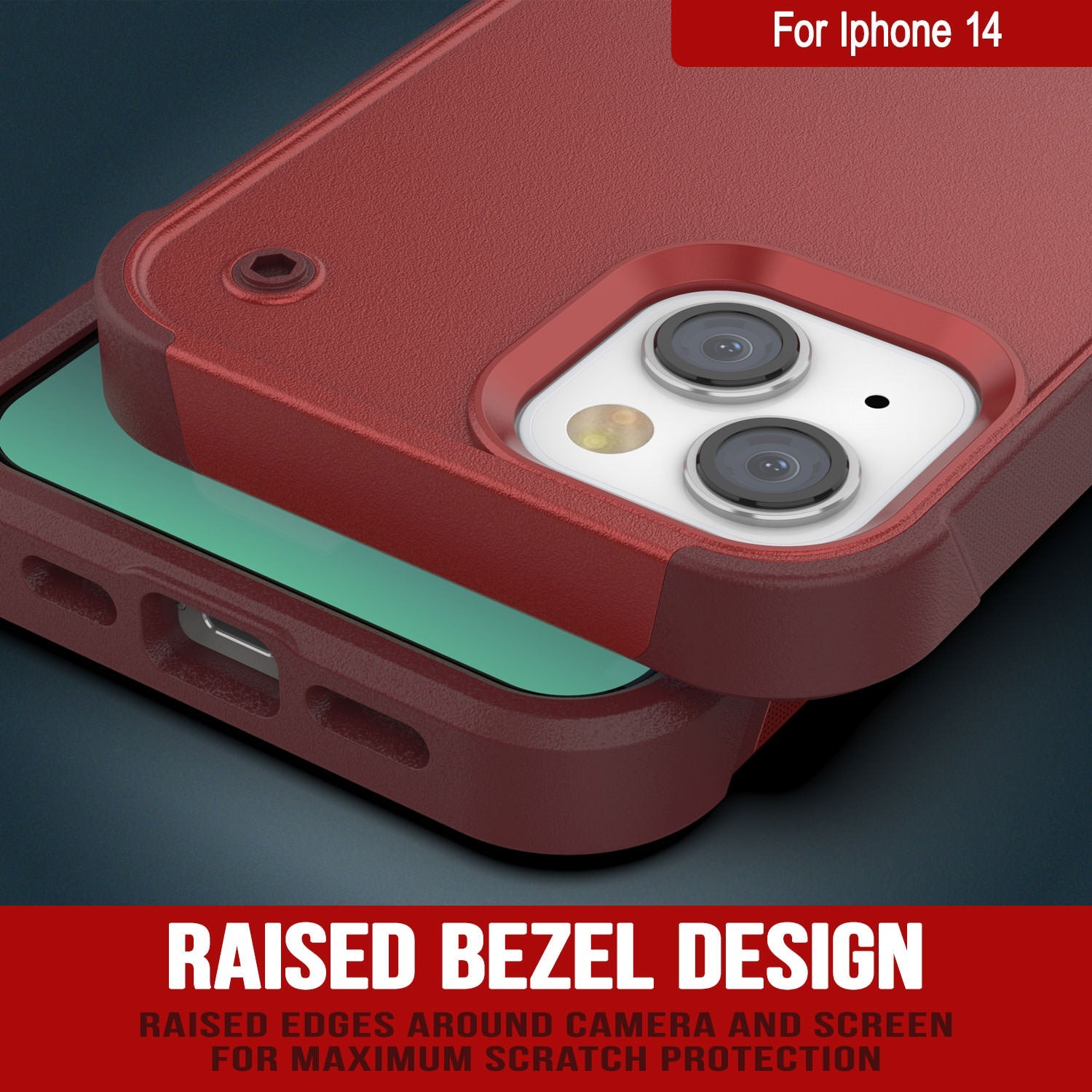 Punkcase iPhone 15 Case [Reliance Series] Protective Hybrid Military Grade Cover W/Built-in Kickstand [Red-Rose]
