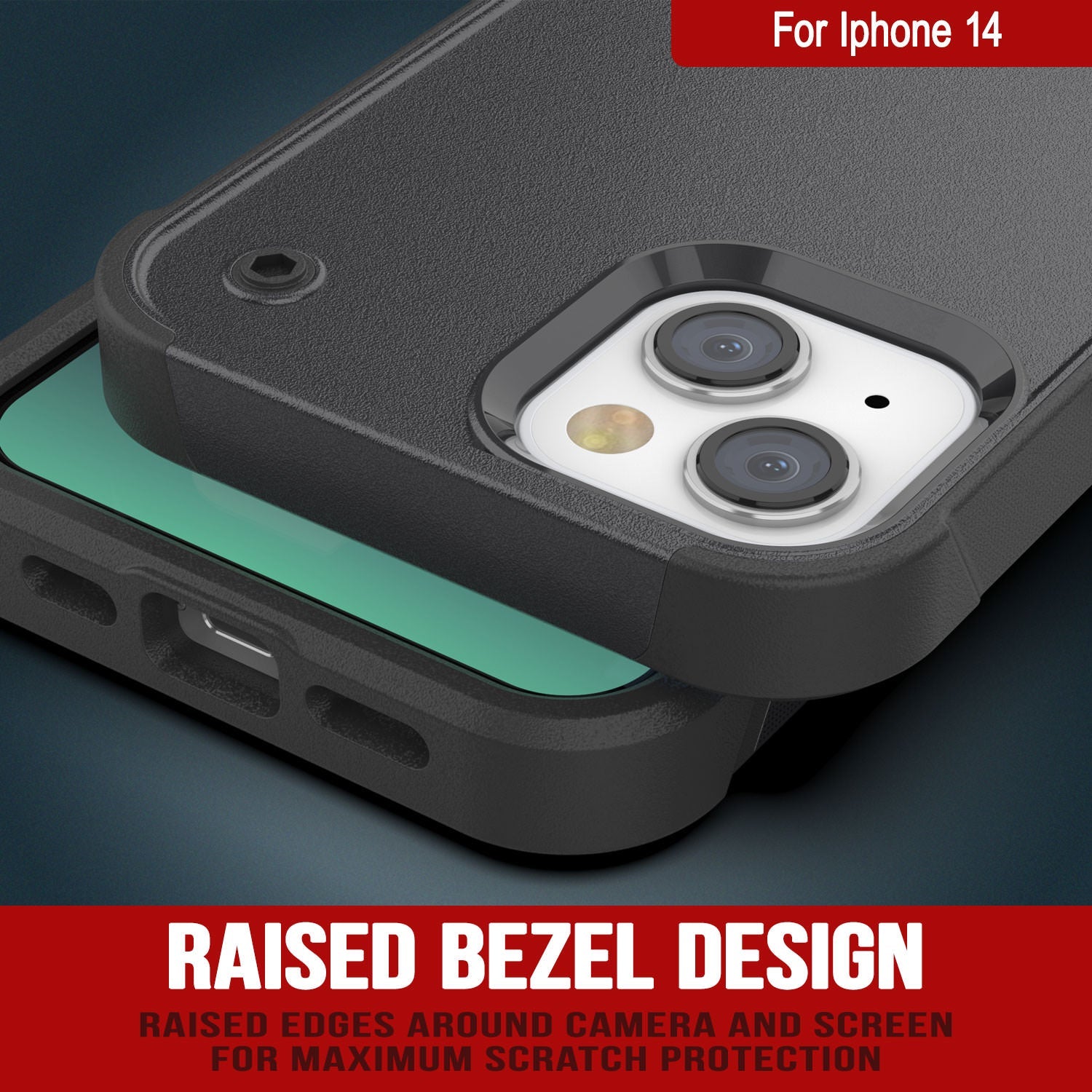 Punkcase iPhone 15 Case [Reliance Series] Protective Hybrid Military Grade Cover W/Built-in Kickstand [Grey-Black]