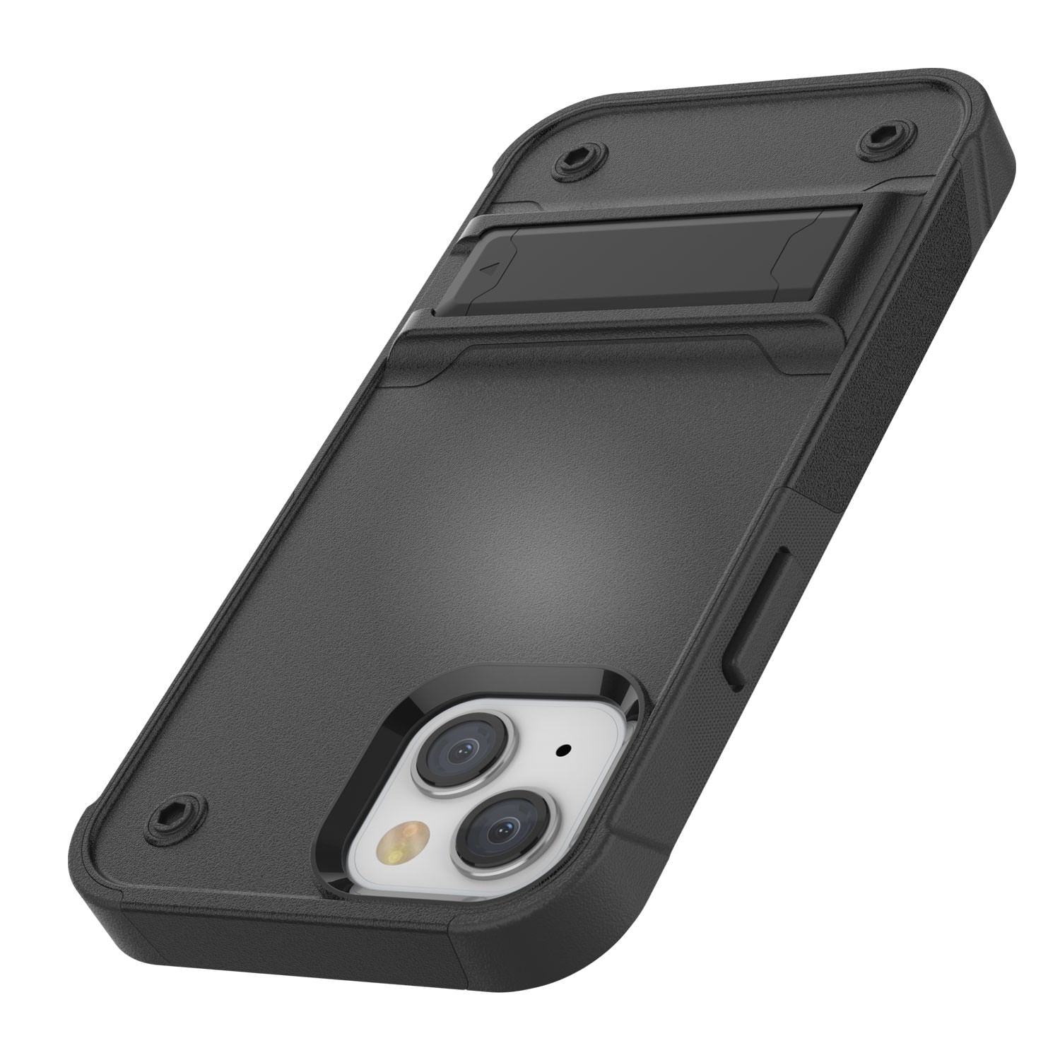 Punkcase iPhone 15 Case [Reliance Series] Protective Hybrid Military Grade Cover W/Built-in Kickstand [Black]