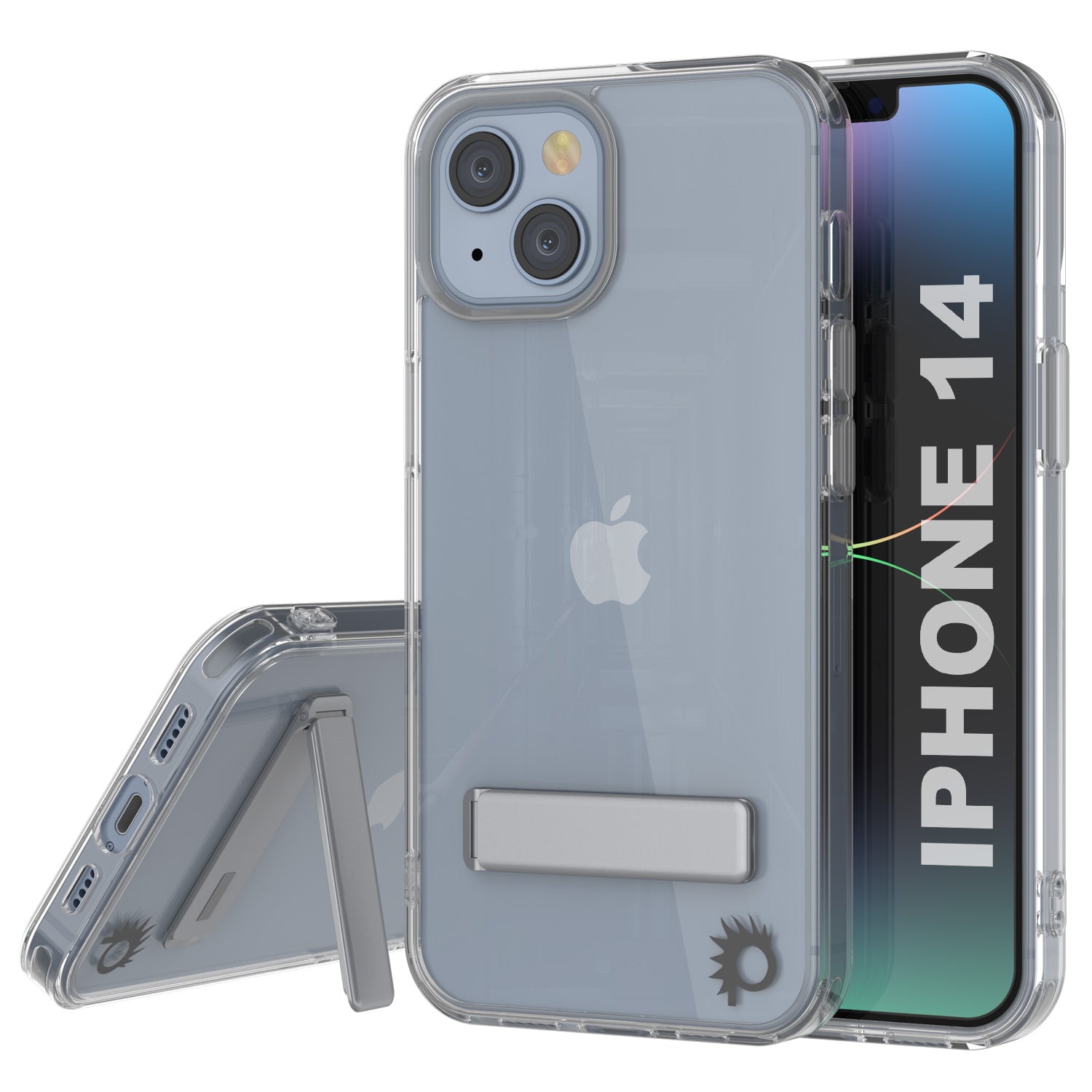 Punkcase iPhone 14 Case with Kickstand [Crystal Kickstand Series] [Slim Fit]