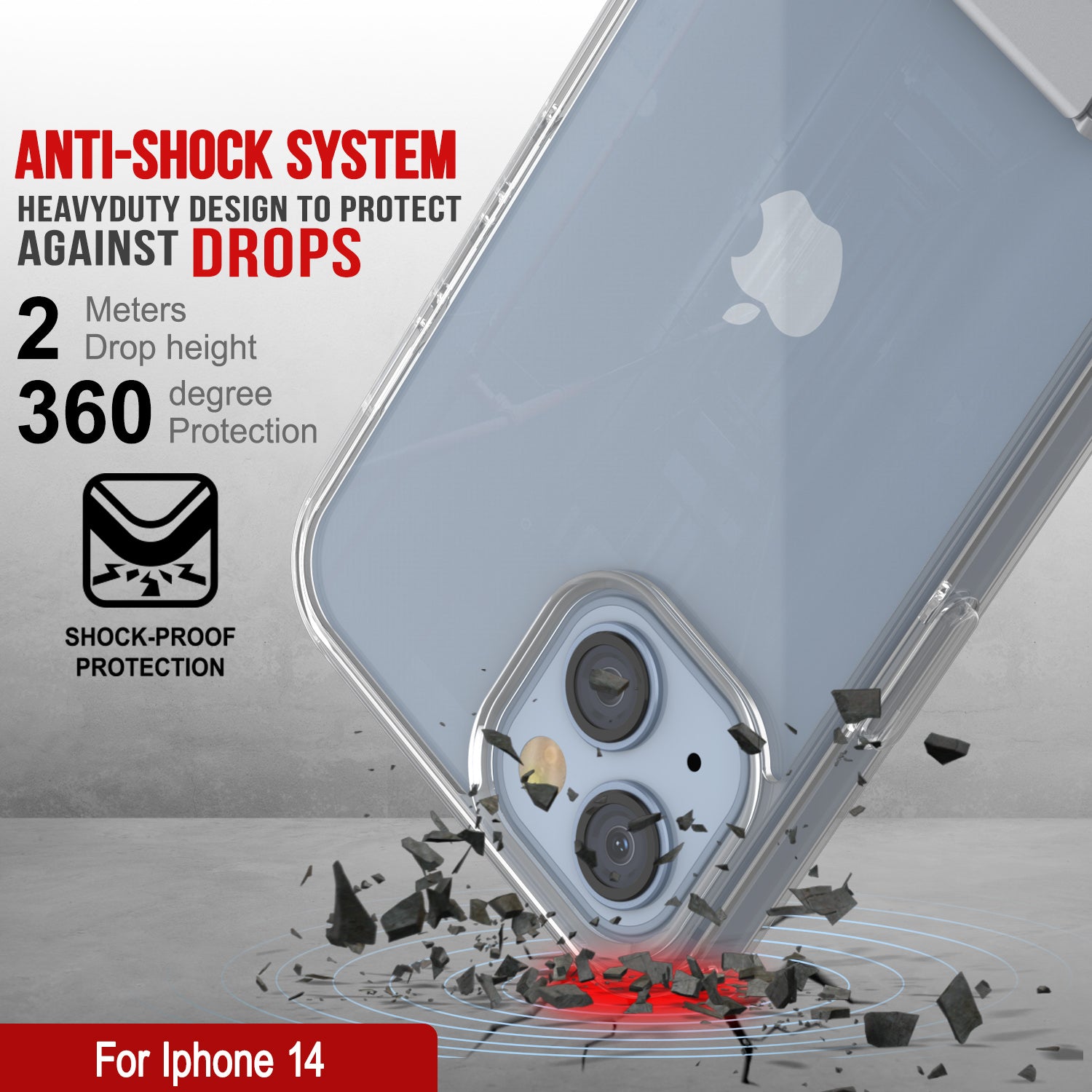 Punkcase iPhone 14 Case with Kickstand [Crystal Kickstand Series] [Slim Fit]