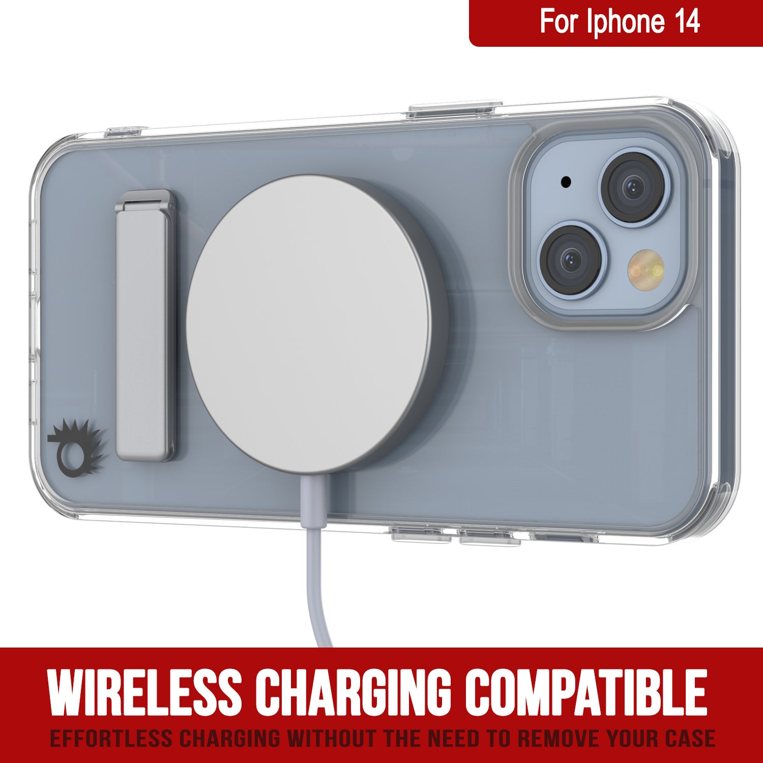 Punkcase iPhone 14 Case with Kickstand [Crystal Kickstand Series] [Slim Fit]