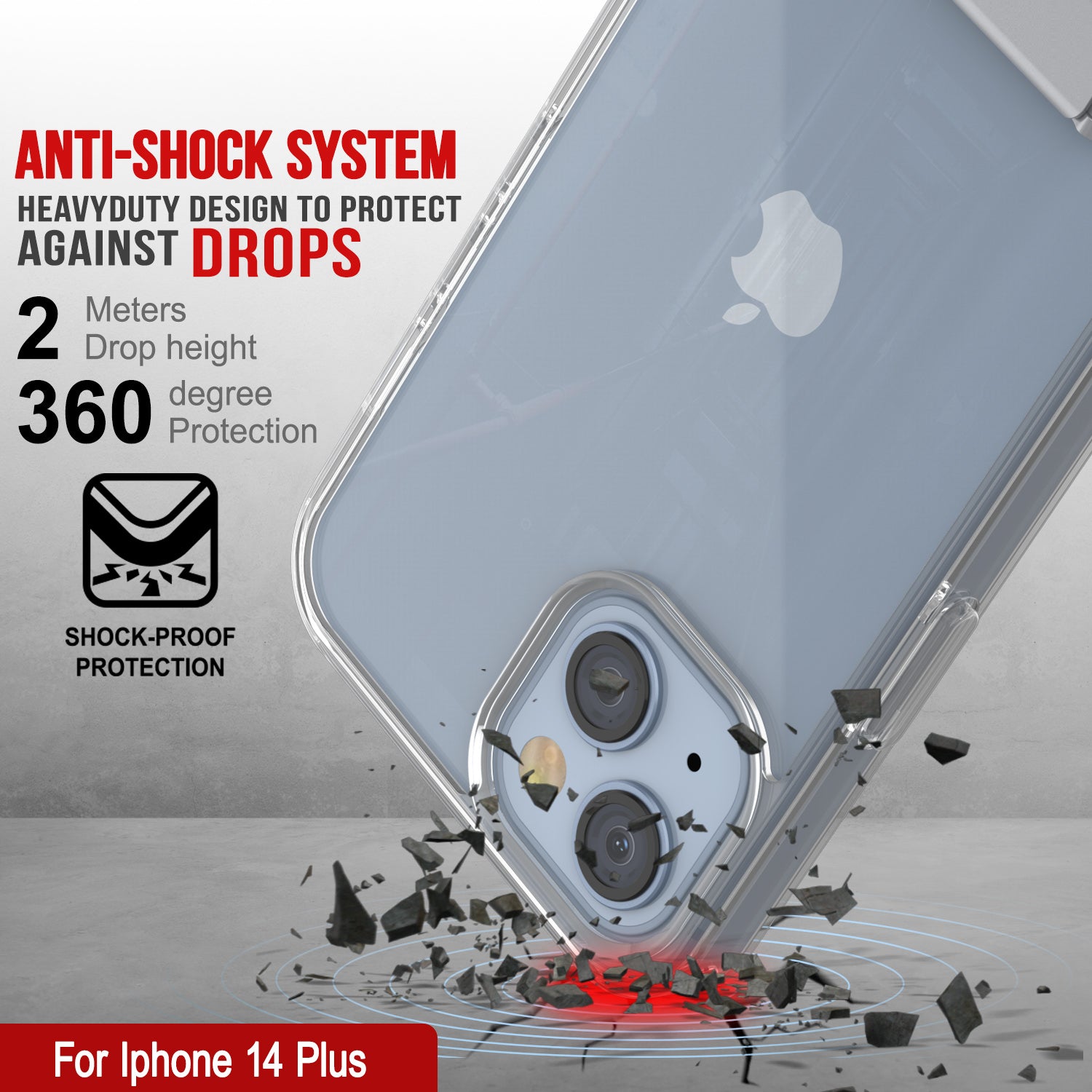 Punkcase iPhone 14 Plus Case with Kickstand [Crystal Kickstand Series] [Slim Fit]