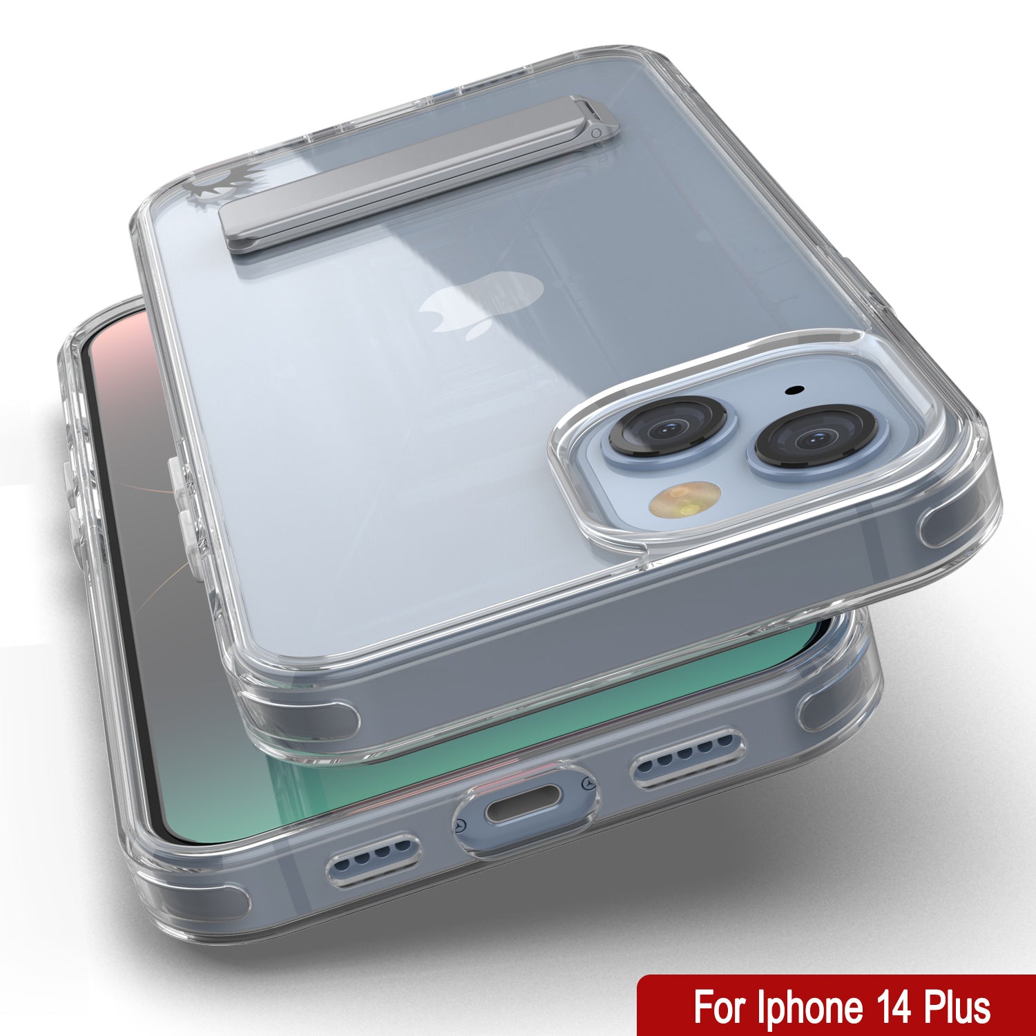 Punkcase iPhone 14 Plus Case with Kickstand [Crystal Kickstand Series] [Slim Fit]