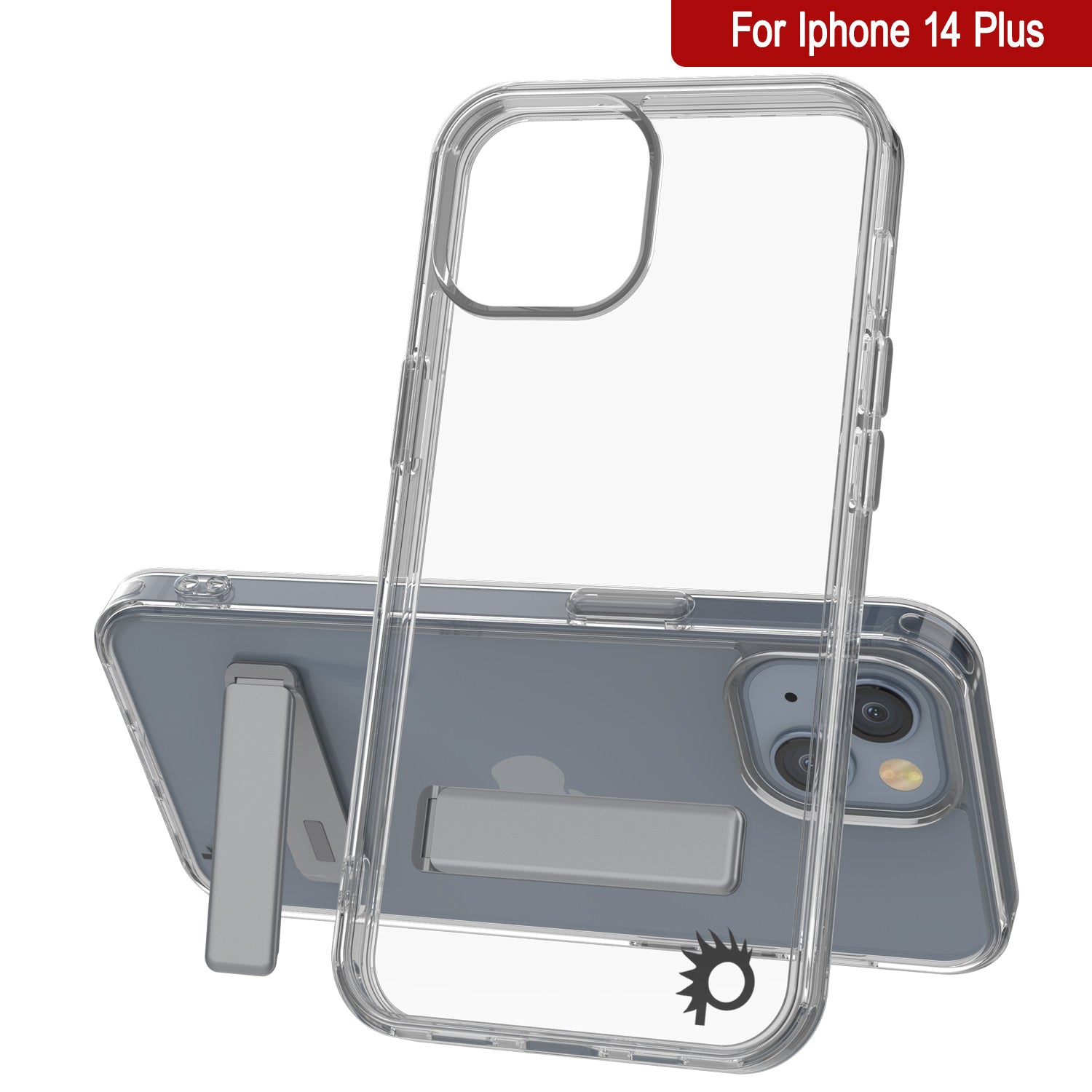 Punkcase iPhone 14 Plus Case with Kickstand [Crystal Kickstand Series] [Slim Fit]