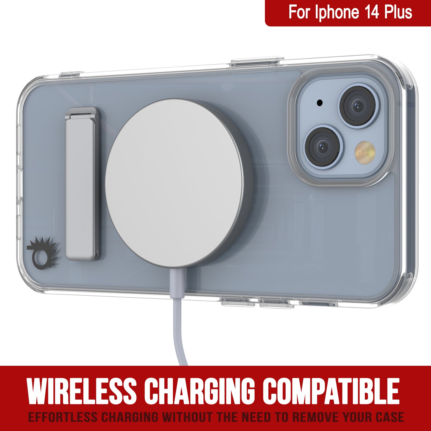 Punkcase iPhone 14 Plus Case with Kickstand [Crystal Kickstand Series] [Slim Fit]