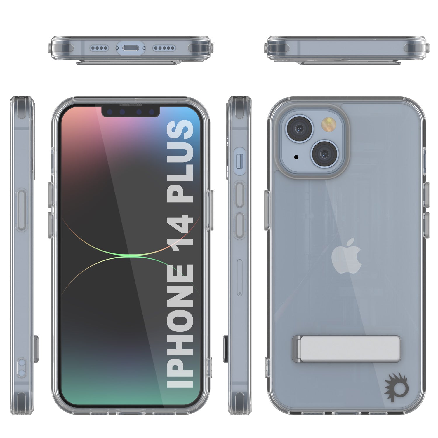 Punkcase iPhone 14 Plus Case with Kickstand [Crystal Kickstand Series] [Slim Fit]